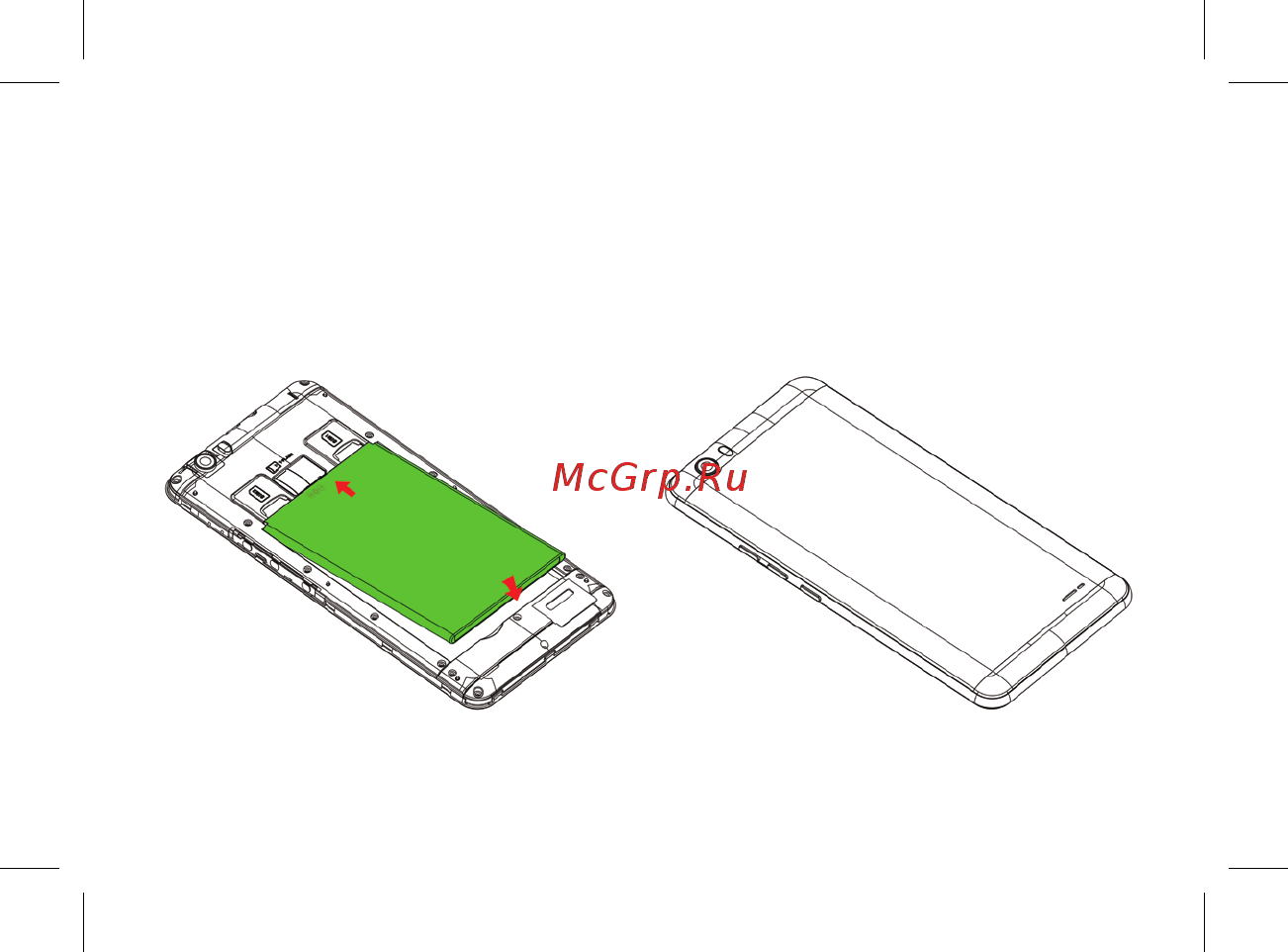 BQ 5525 Practic 8Gb Gold Brushed [18/44] Установите батарейку как показано на рисунке 4