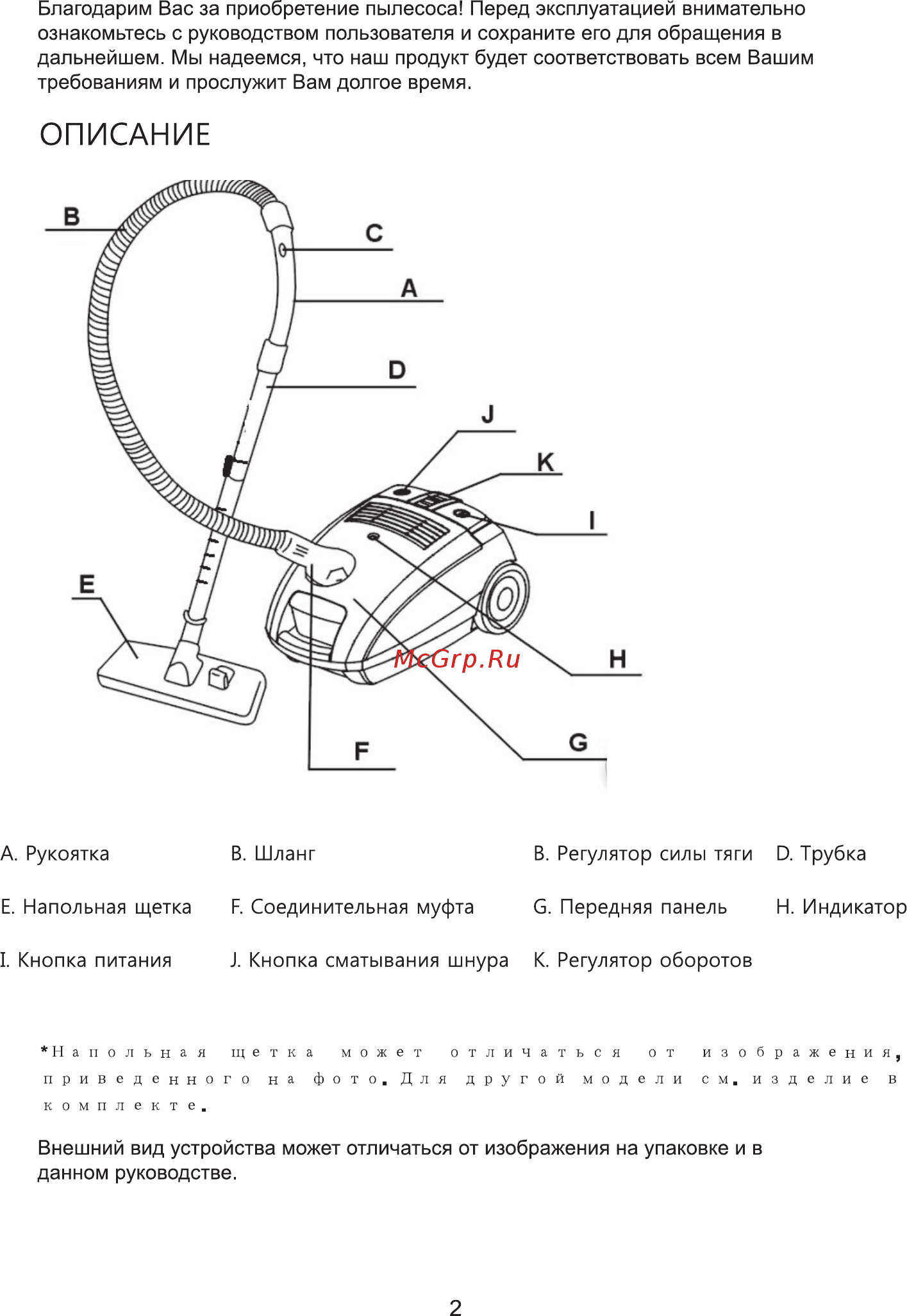 Daewoo Electronics RGH-210R [2/26] Описание