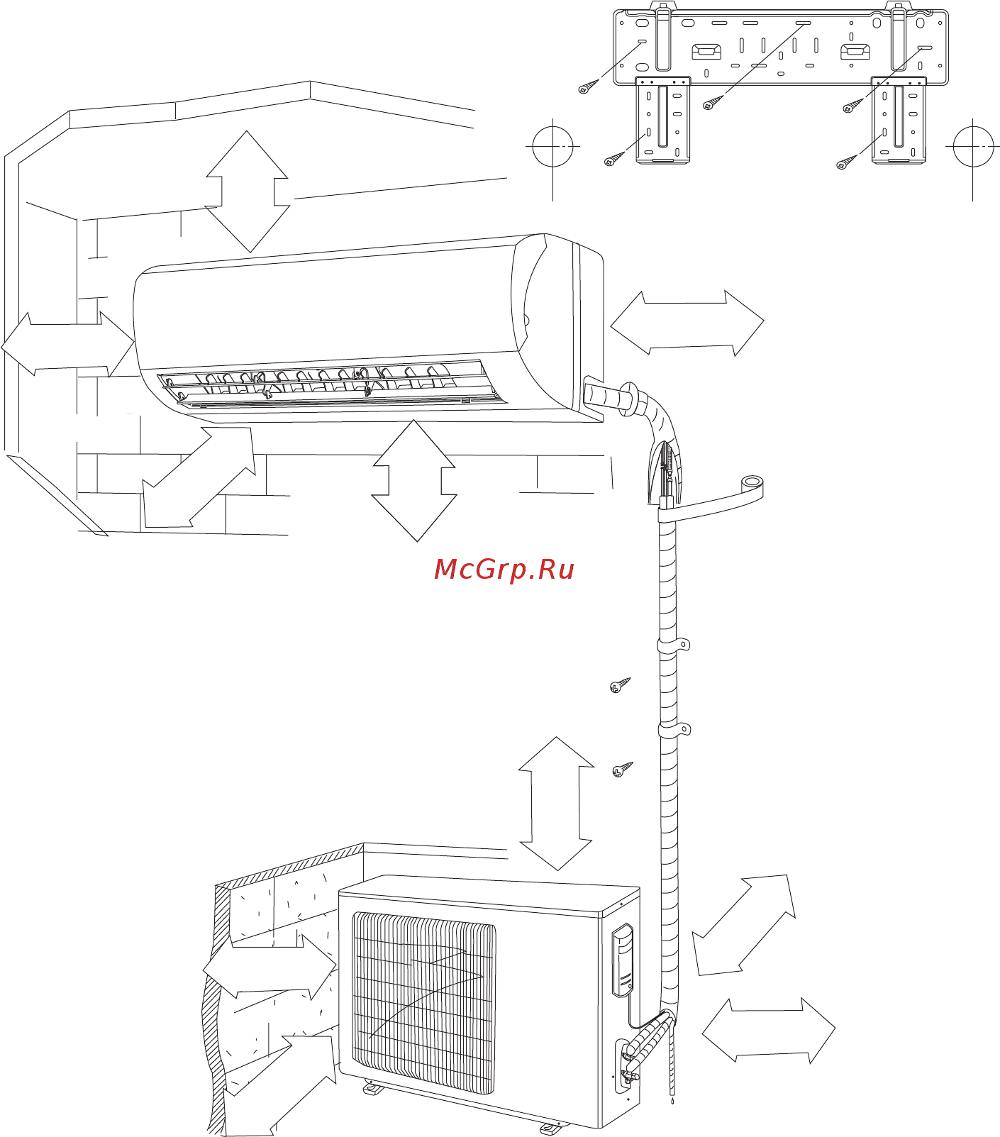 Lessar LS-H18KKA2/LU-H18KKA2 [11/40] Монтаж кондиционера
