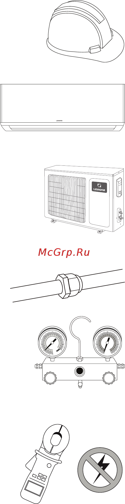 Lessar LS-H12KLA2A/LU-H12KLA2A [11/40] Порядок монтажа сплит системы