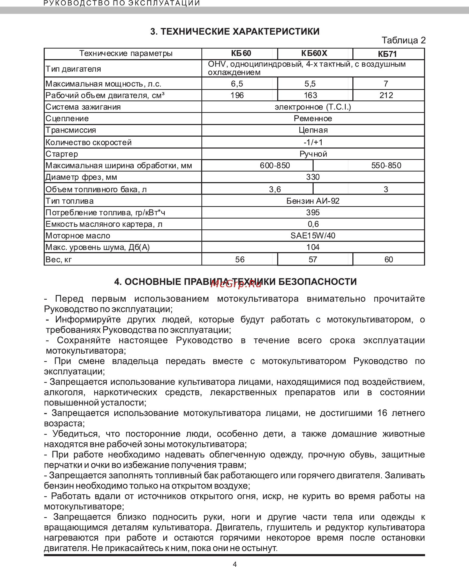 Elitech КБ 71 Инструкция по эксплуатации онлайн [4/23] 269093