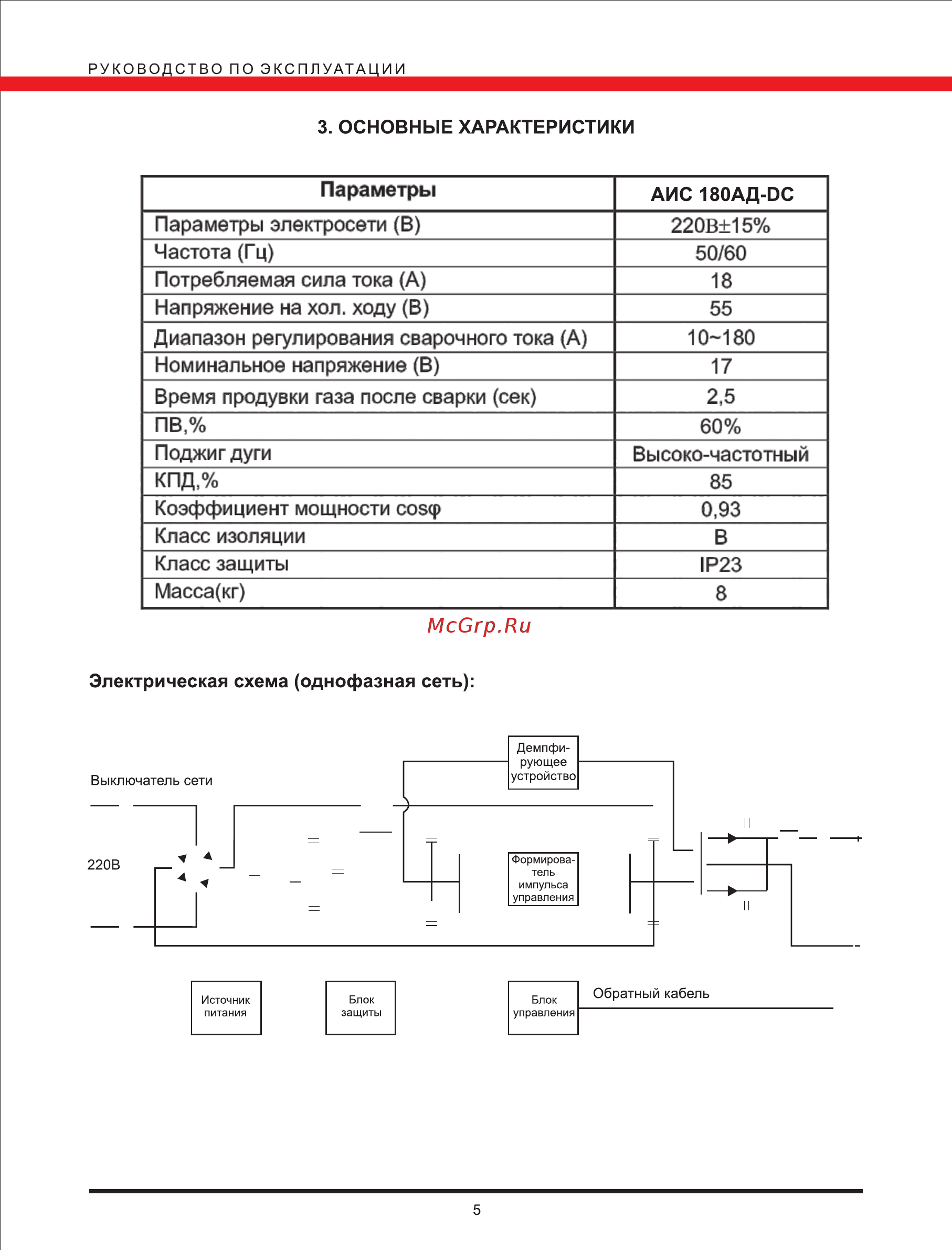 Elitech АИС 180АД-DC [5/12] Page 5