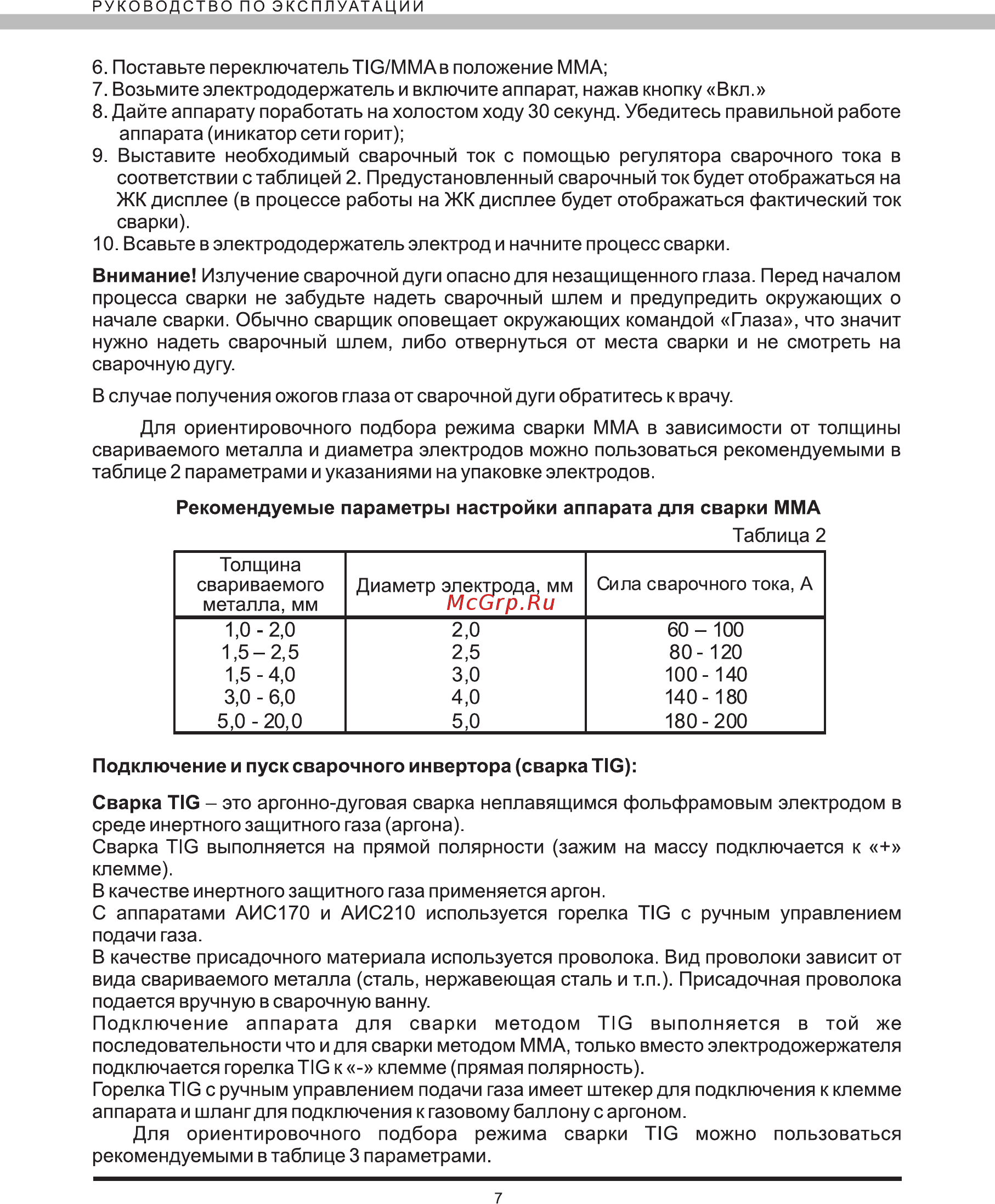 Elitech АИС 210 Инструкция по эксплуатации онлайн [8/12] 269484