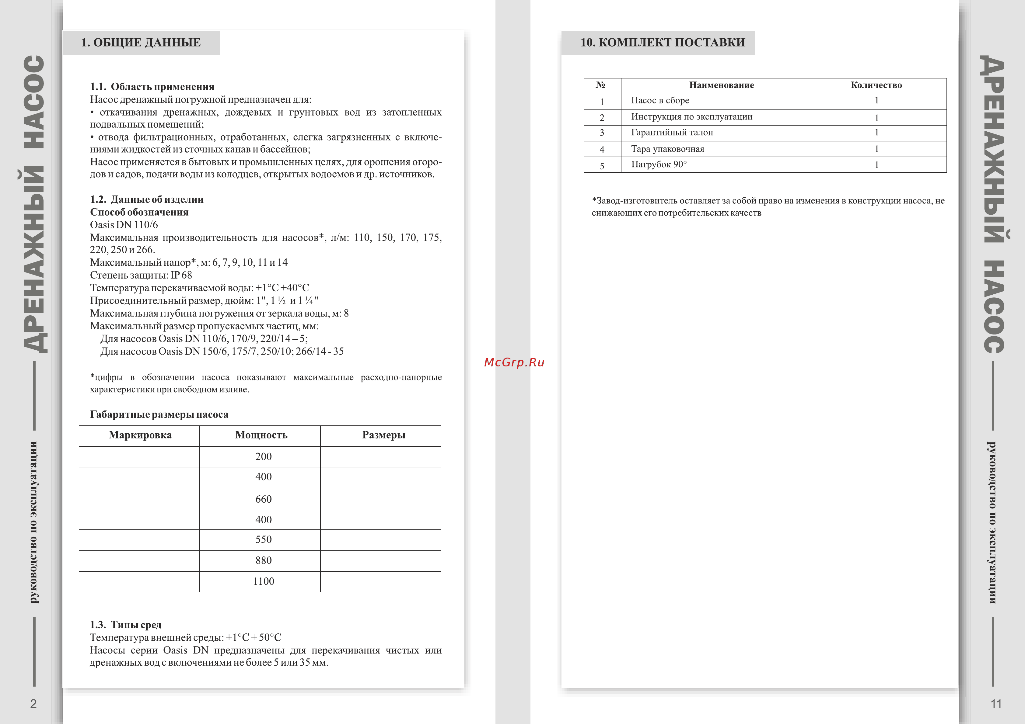 Oasis DNR 110/6 Инструкция по эксплуатации онлайн [2/6] 269824