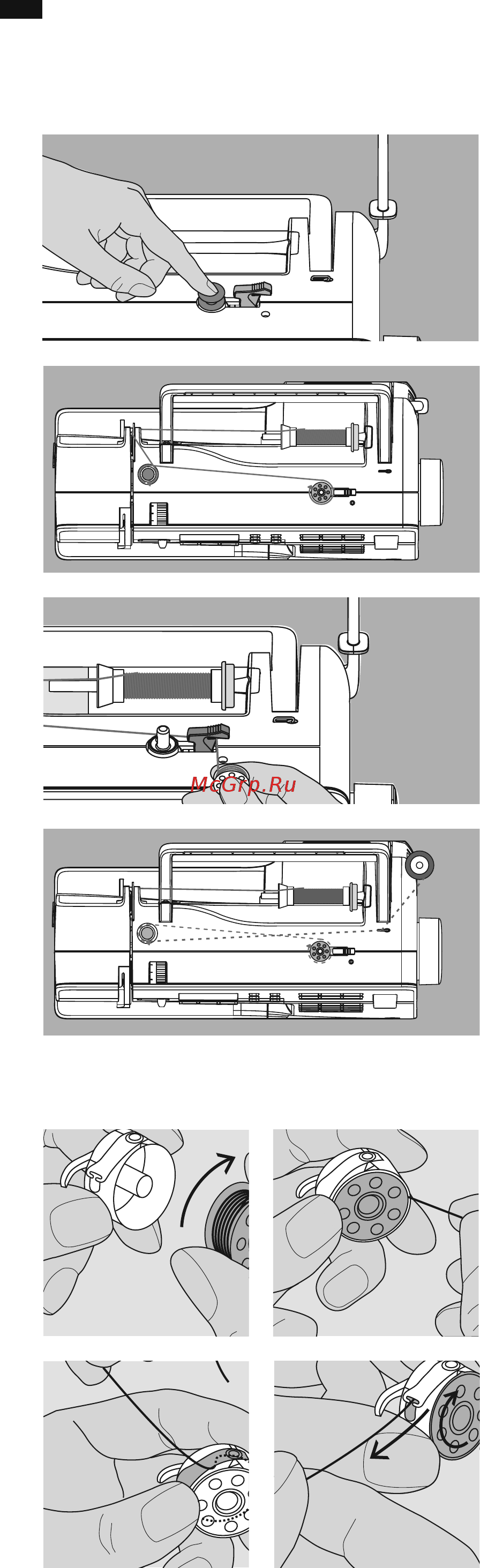 Bernina BERNINA B 350 [12/52] Вставка шпульки в колпачок