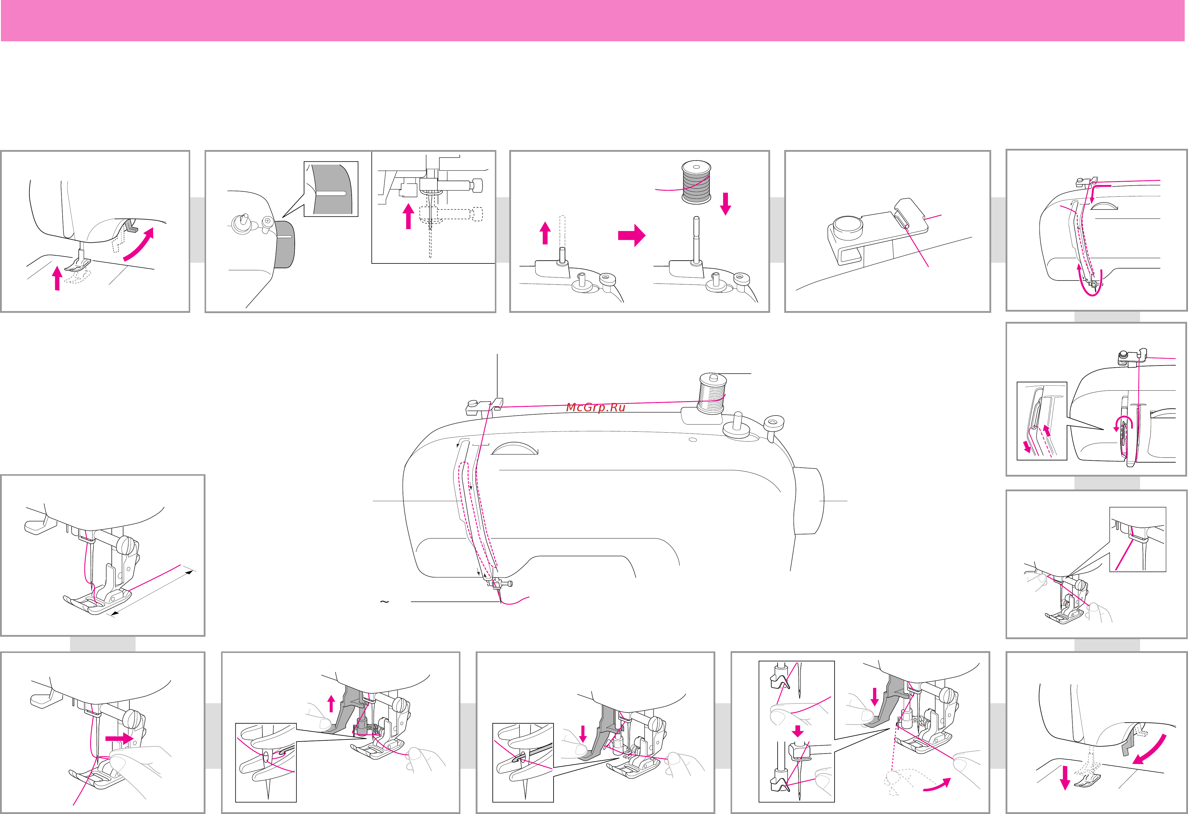 Brother MS50 [2/2] Quick start guide 2 upper threading guide de démarrage rapide 2 enfilage supérieur kurzanleitung 2 oberfadenführung verkorte handleiding 2 bovendraad guía de inicio rápido 2 hilo superior guida di avvio rapido 2 infilatura superiore