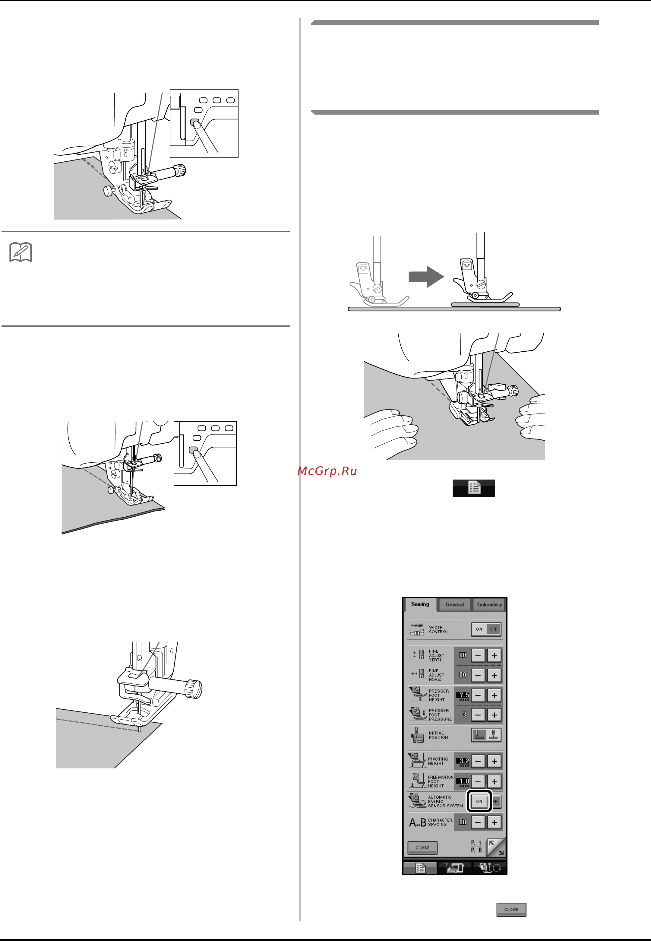Brother INNOV-IS 5000 LAURA ASHLEY [6/0] Система автоматического датчика материала автоматическое давление прижимной лапки