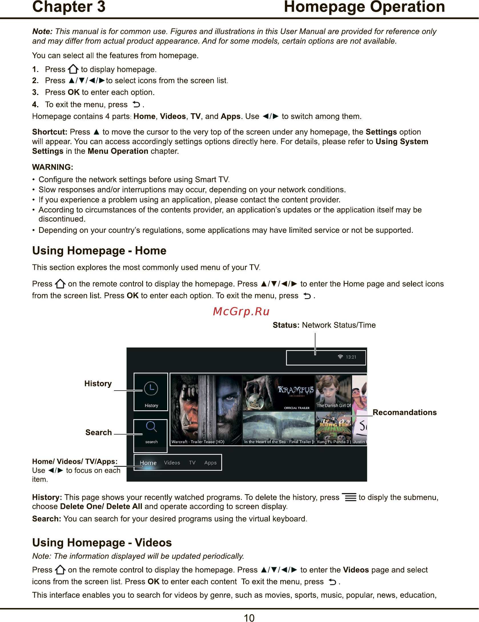 Tcl L48P1FS [10/48] Chapter 3 homepage operation