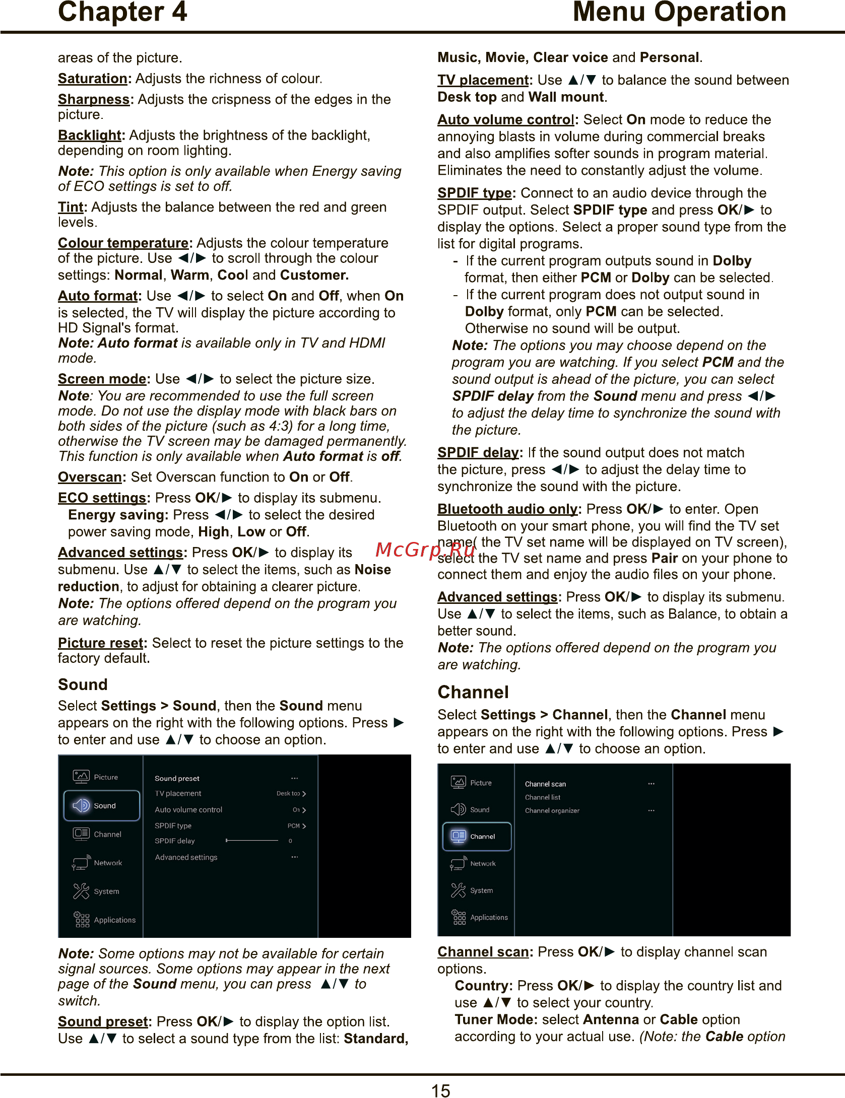 Tcl L48P1FS [15/48] Chapter 4 menu operation