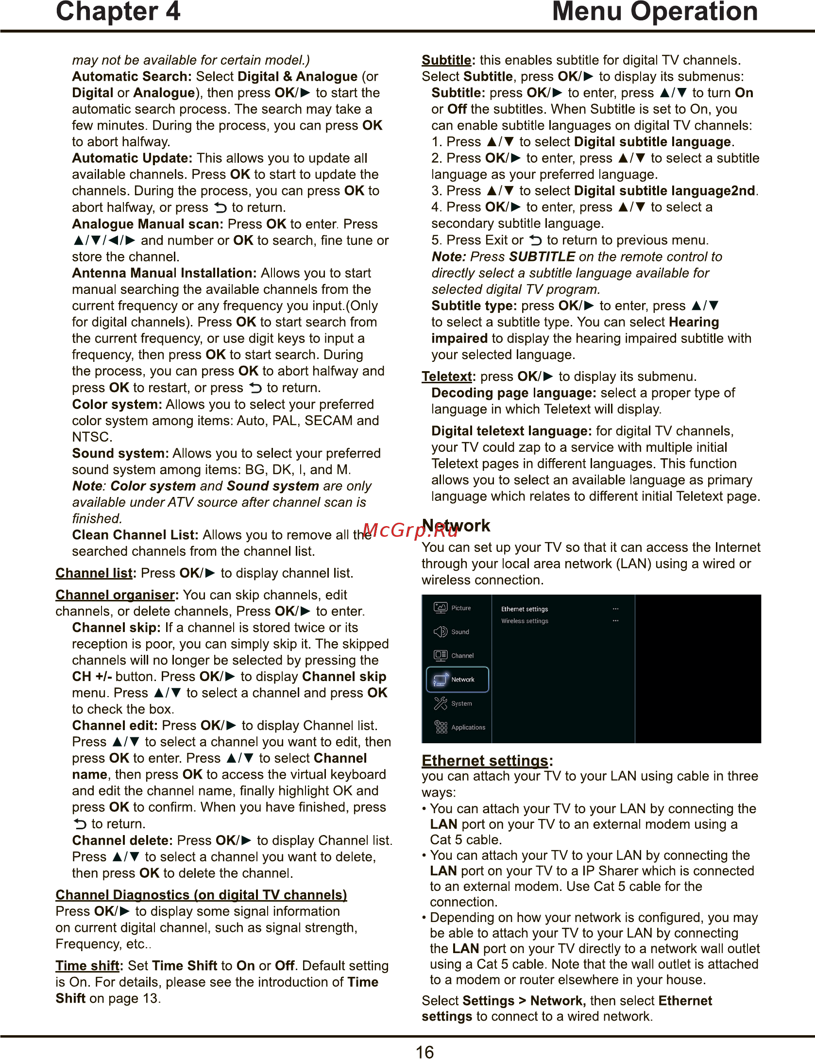 Tcl L48P1FS [16/48] Chapter 4 menu operation