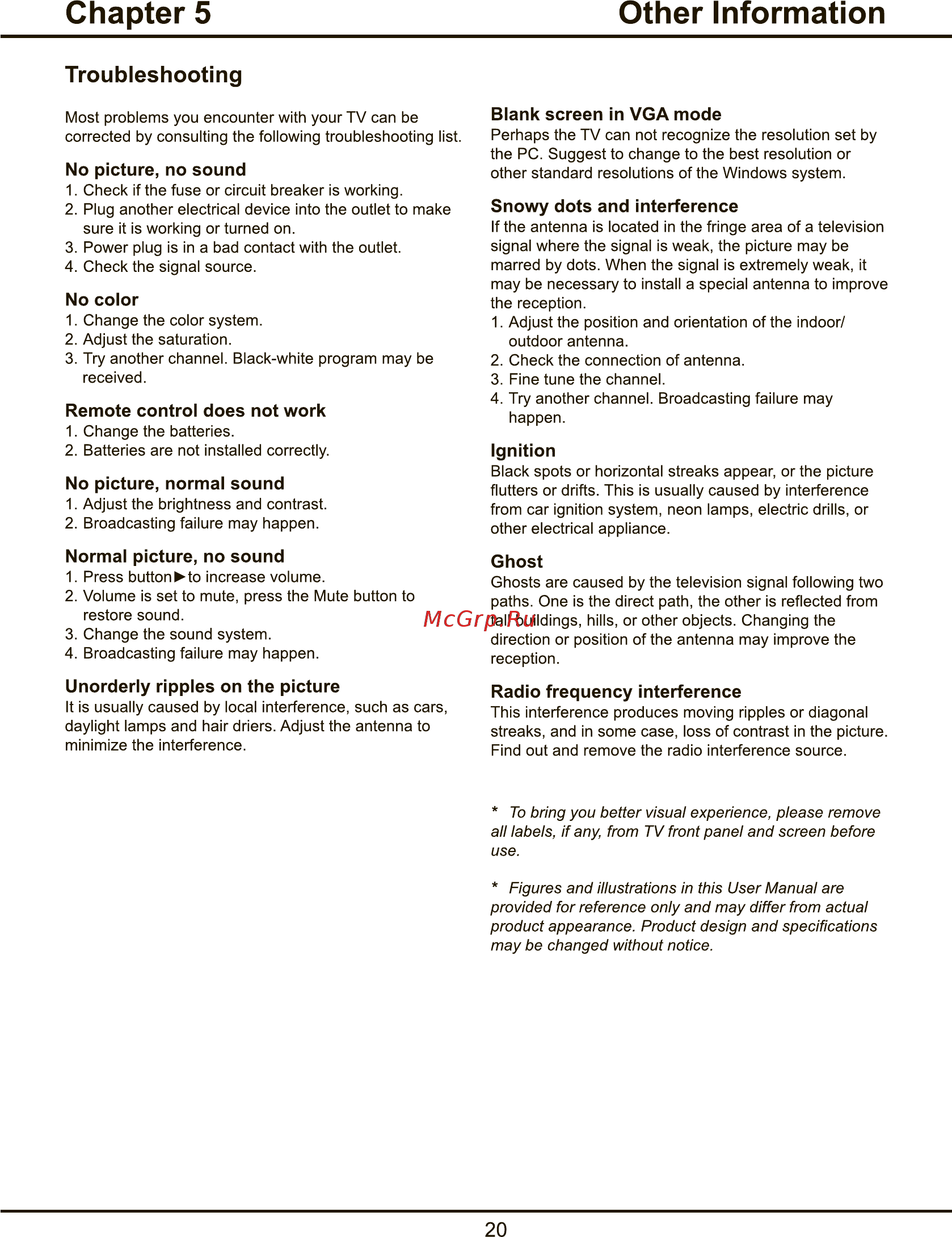 Tcl L48P1FS [20/48] Chapter 5 other information