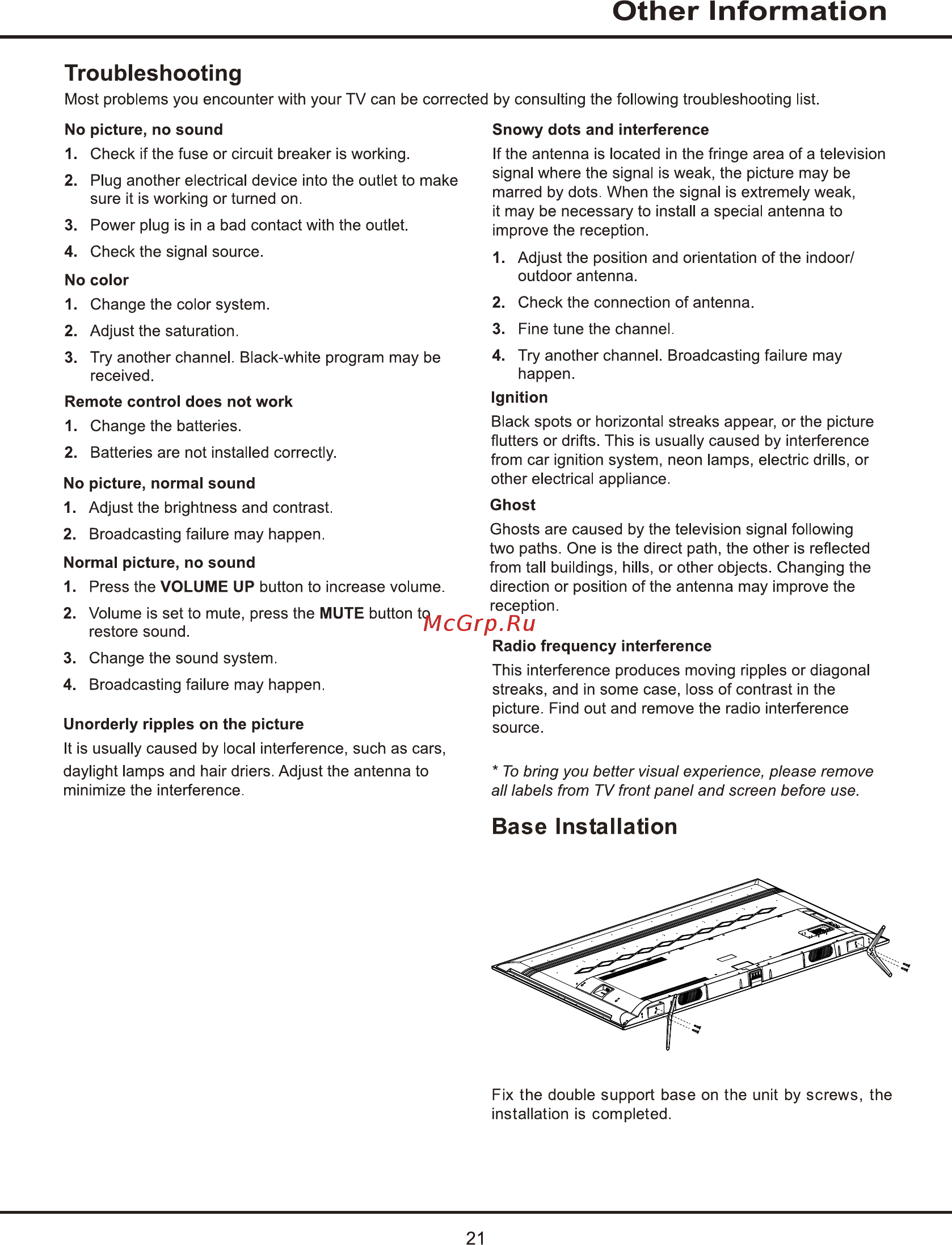 Tcl L65P1US [21/44] Other information