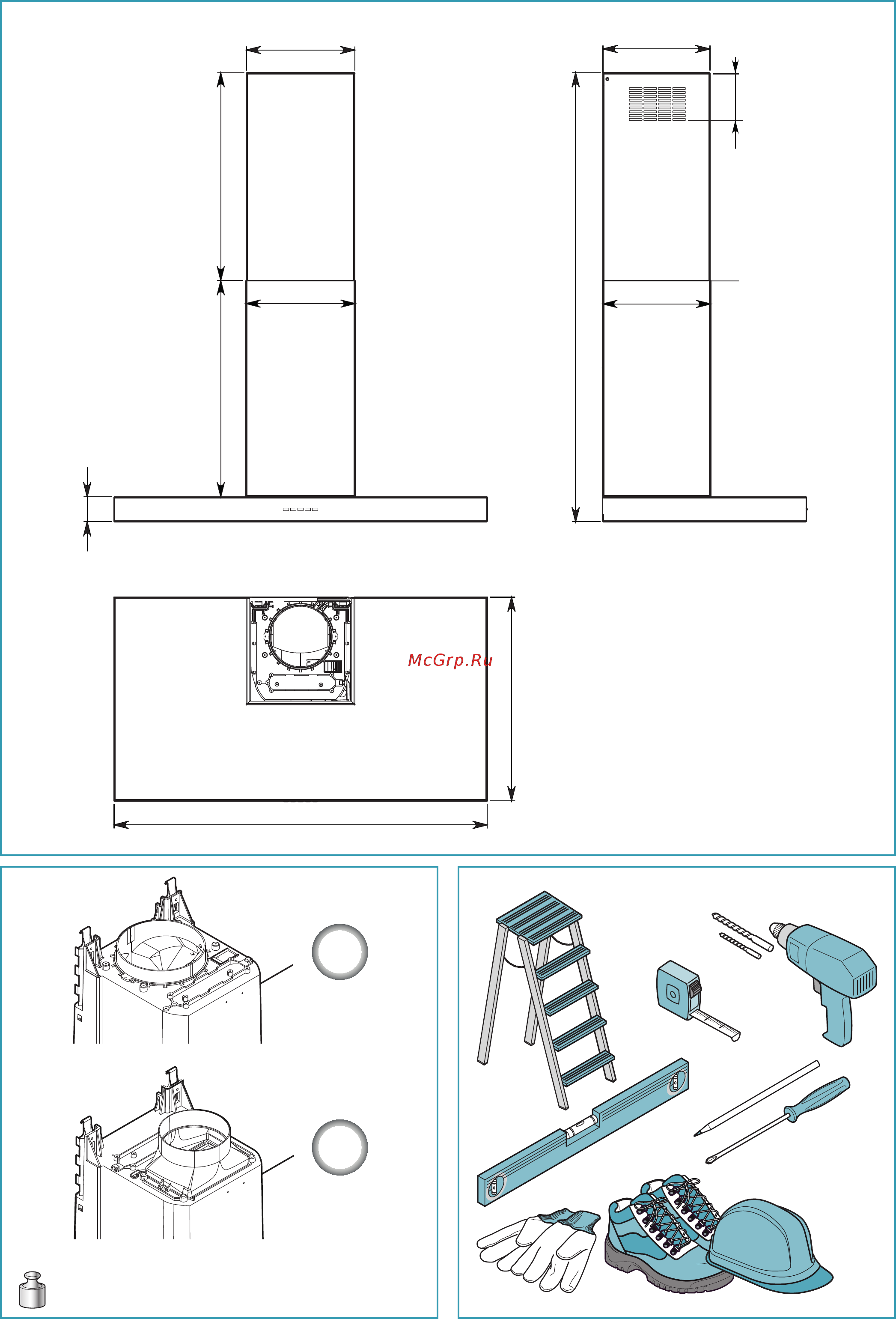 Falmec PLANE TOP 1200 мм CPLN20.E11P2#ZZZX491F [2/72] Plane top 90 19 kg plane top 120 25 kg