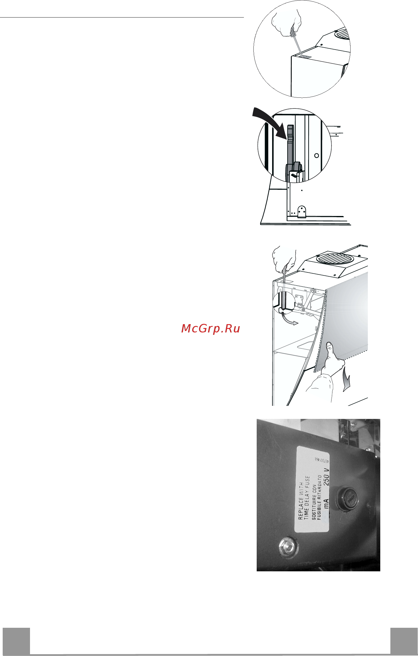 Faber MIRROR BK 3PH X/V A80 LOGIC (110.0156.609) [30/88] Remplacement du fusible