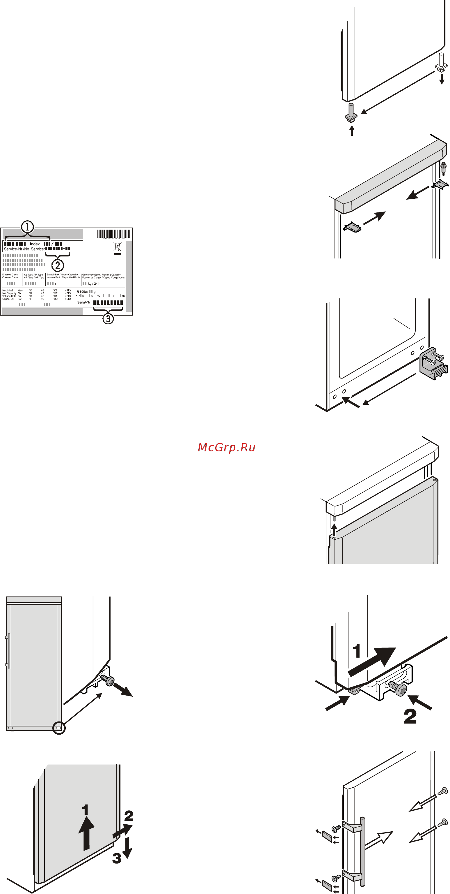 Liebherr WK 6476 [5/5] Changing over door hinges