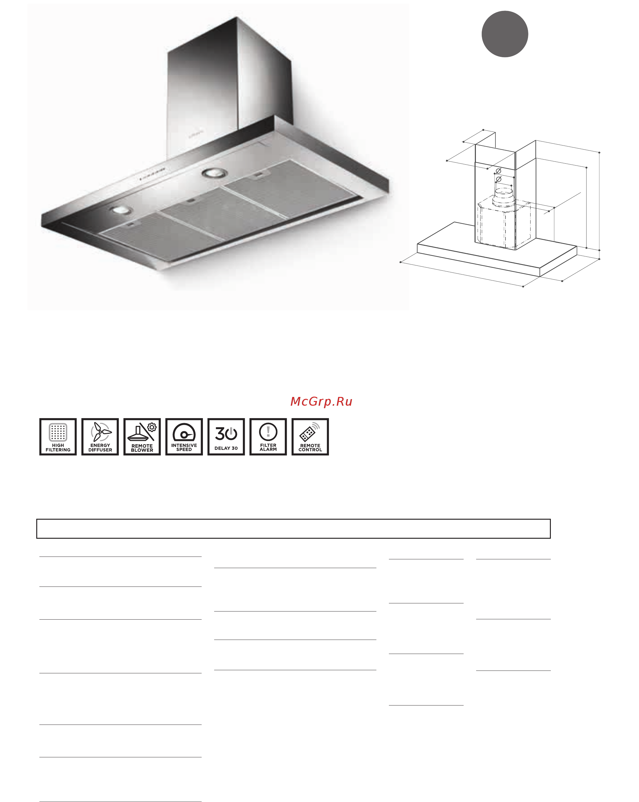 Faber HEAVEN GLASS 2.0 WH FLAT A90 (110.0428.440) Каталог Faber онлайн [194/272] 280486