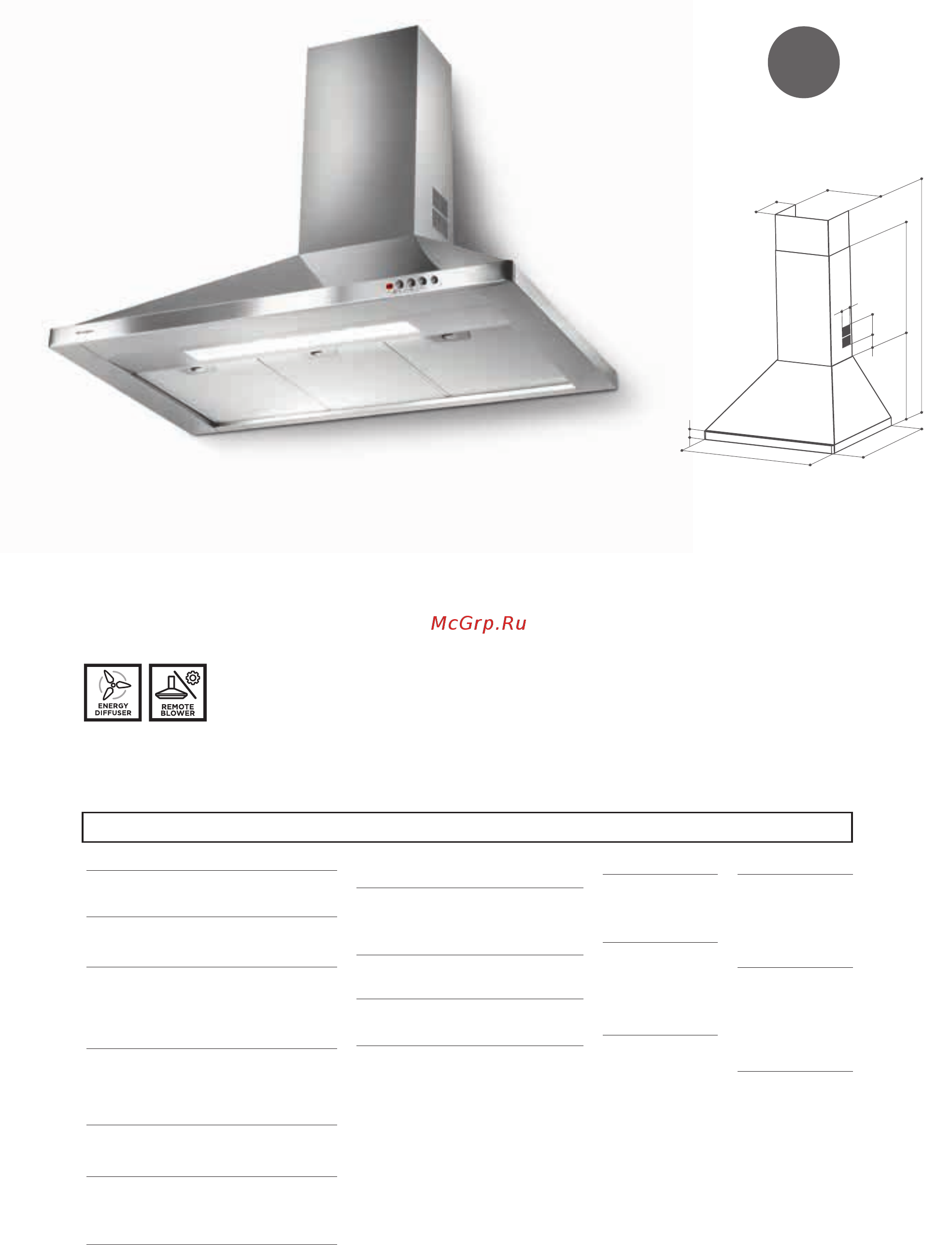 Faber T-LIGHT ISOLA EV8P X A100 (110.0456.264) Каталог Faber онлайн [201/272] 280451