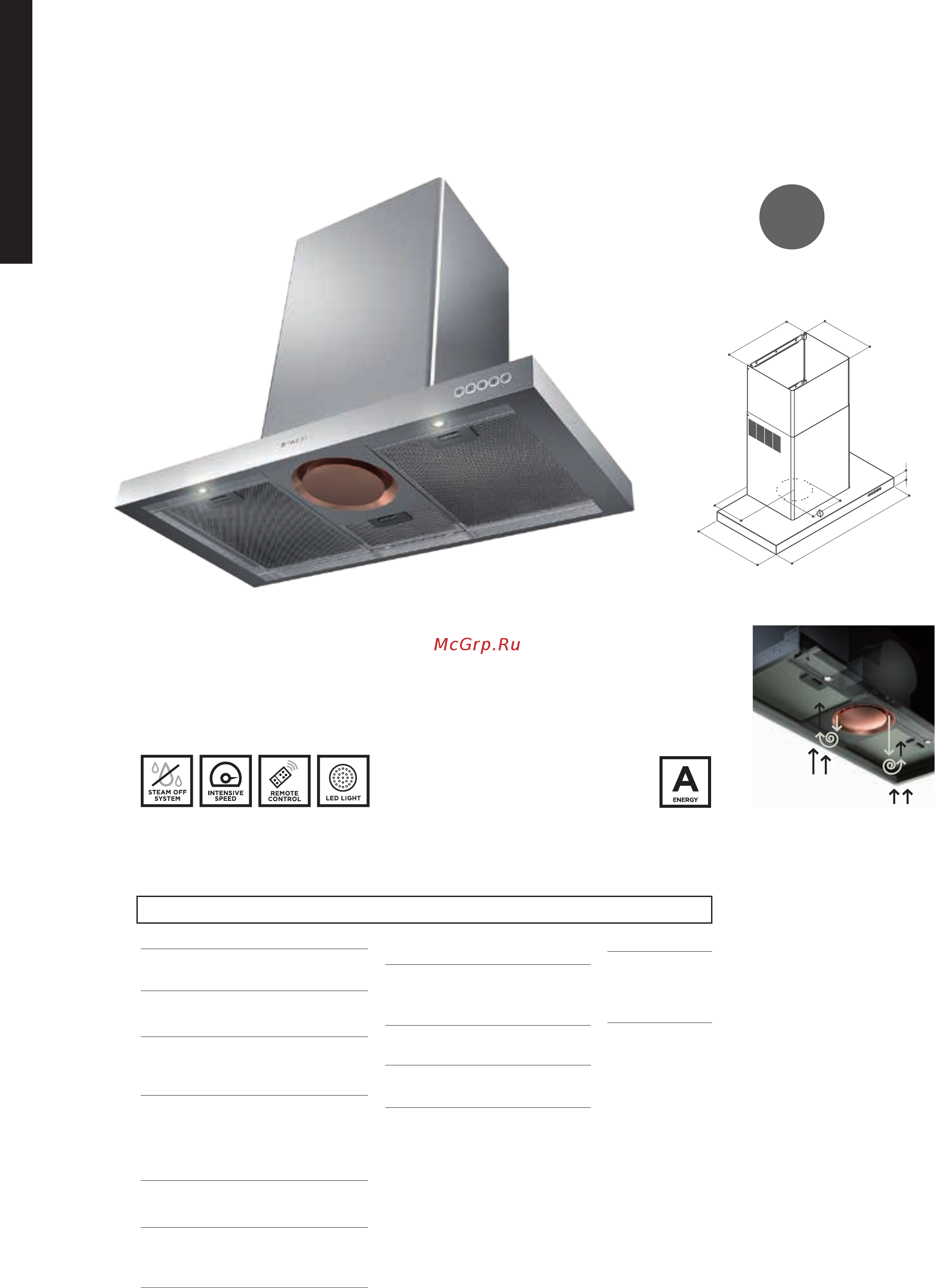 Faber HEAVEN GLASS 2.0 WH FLAT A90 (110.0428.440) Каталог Faber онлайн [54/272] 280486