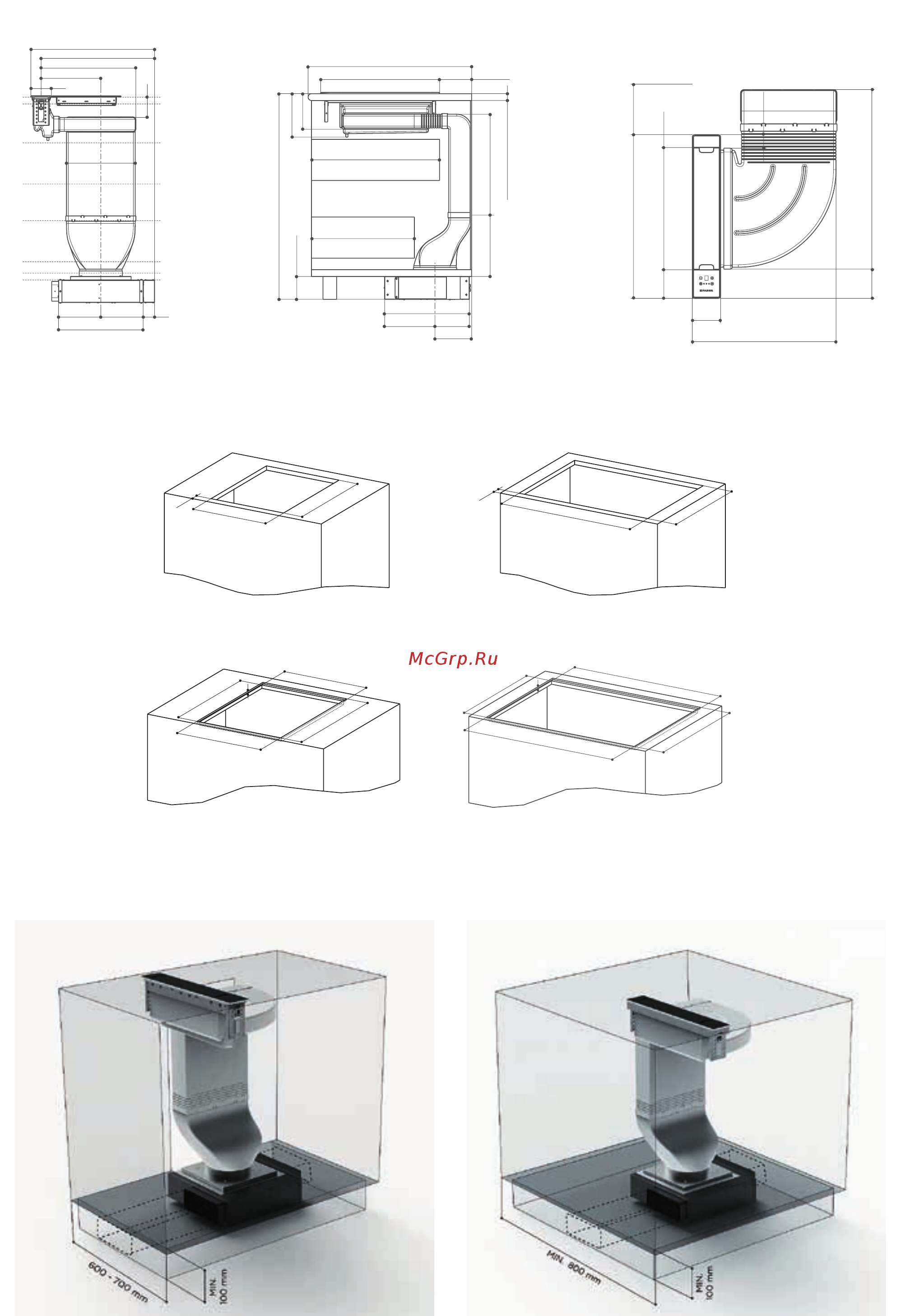 Faber T-LIGHT EV8P WH MATT A90 (110.0456.269) [93/272] Варианты установки installation mode