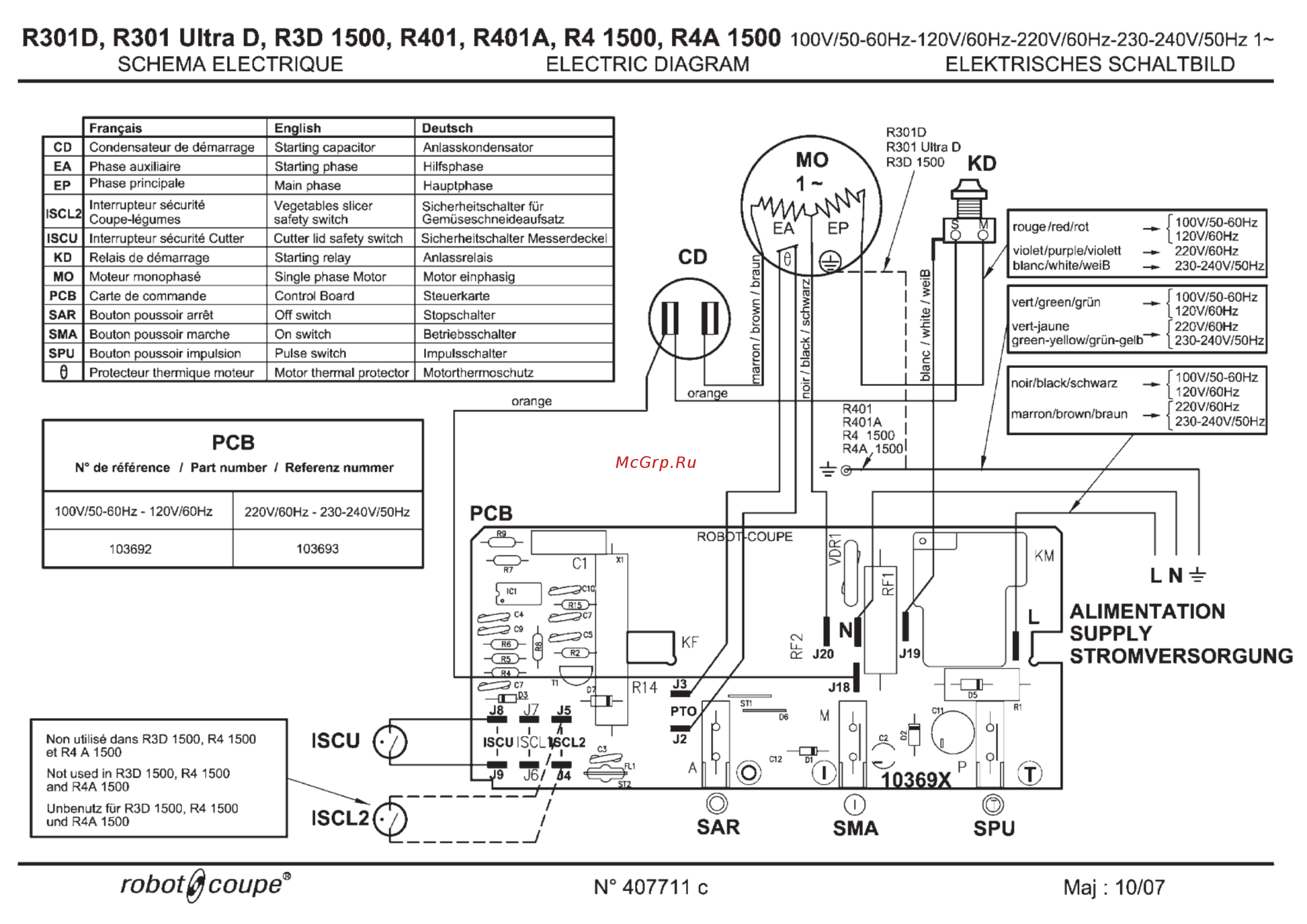 Robot Coupe R301-D Ultra [16/17] R301d r301 ultra d r3d 1500 r401 r401a r4 1500 r4a 1500