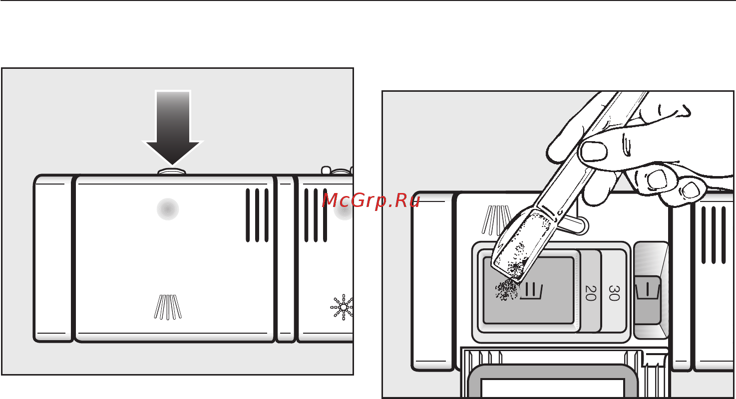 Miele G 4600 SCi [34/76] Çàãðóçêà ìîþùåãî ñðåäñòâà 34