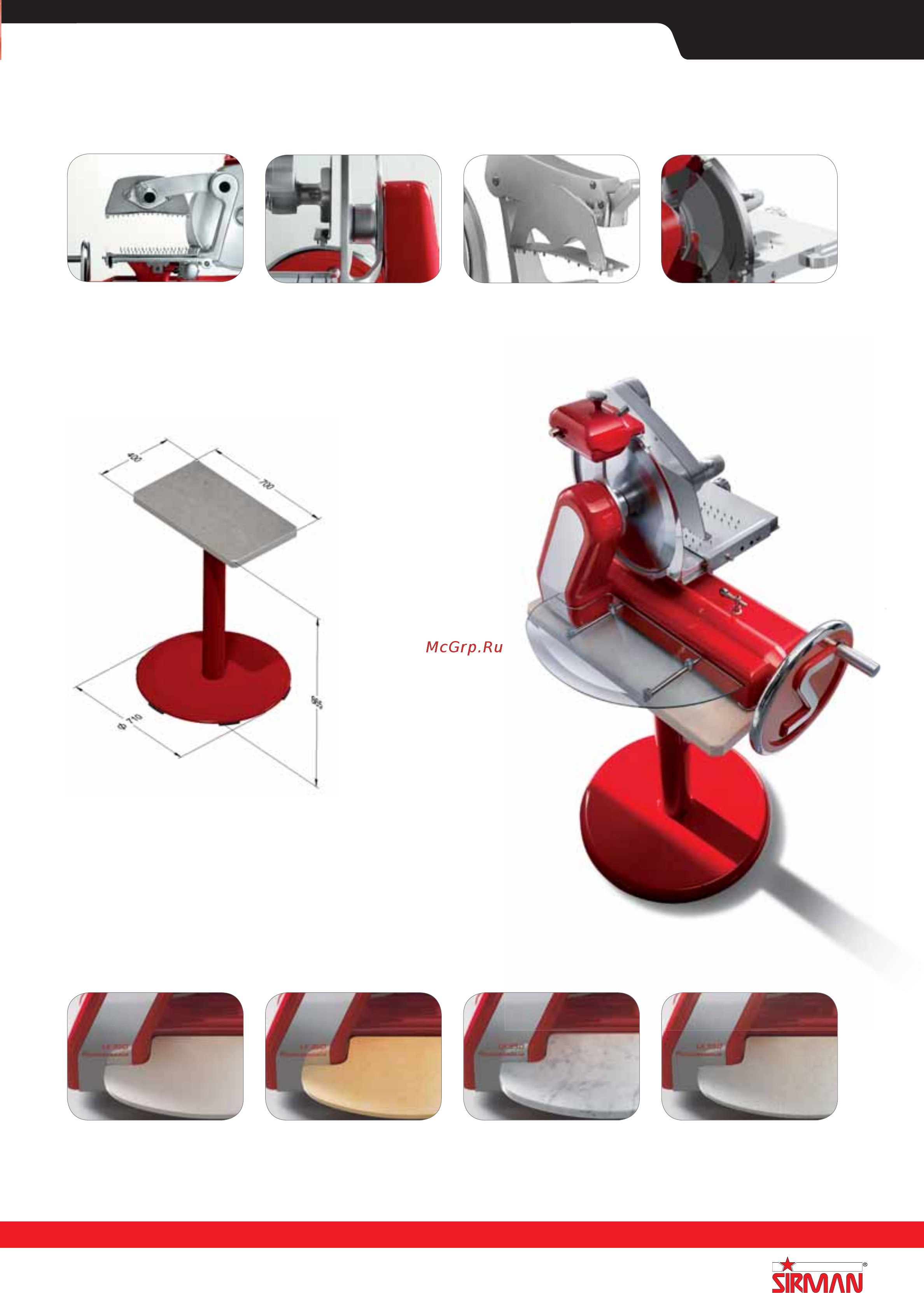 Sirman PPJ 10 SC 380В на подставке [26/255] Affettatrici slicing machines