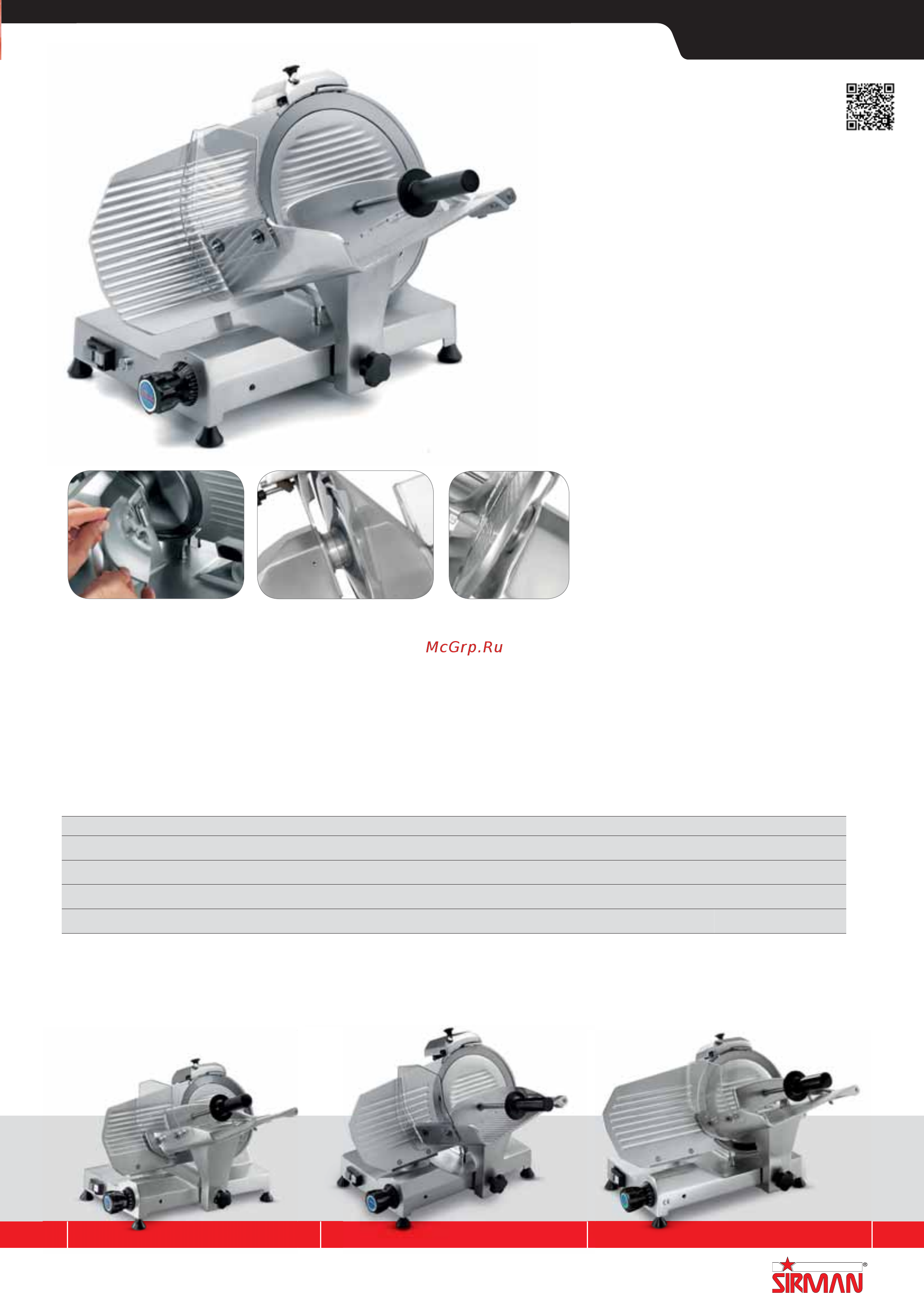 Sirman PPJ 10 SC 380В на подставке [30/255] Affettatrici slicing machines