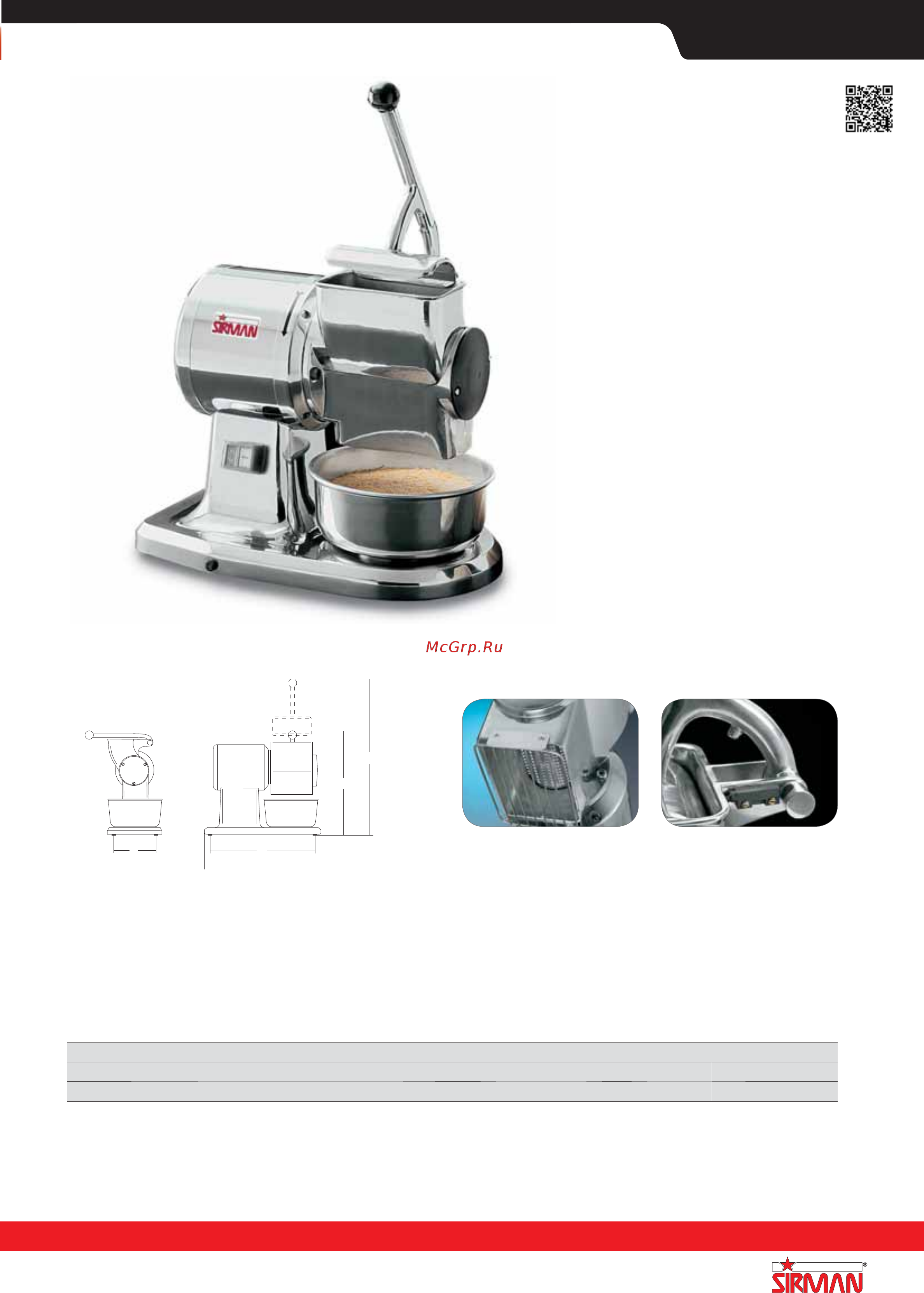 Sirman PPJ 10 SC 380В на подставке [80/255] Grattugie cheese graters