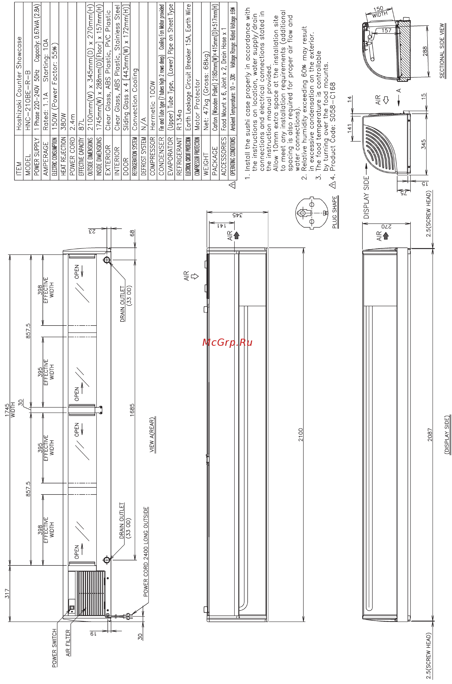 Hoshizaki HNC-150-BE-L-B Руководство по эксплуатации онлайн [29/41] 273232
