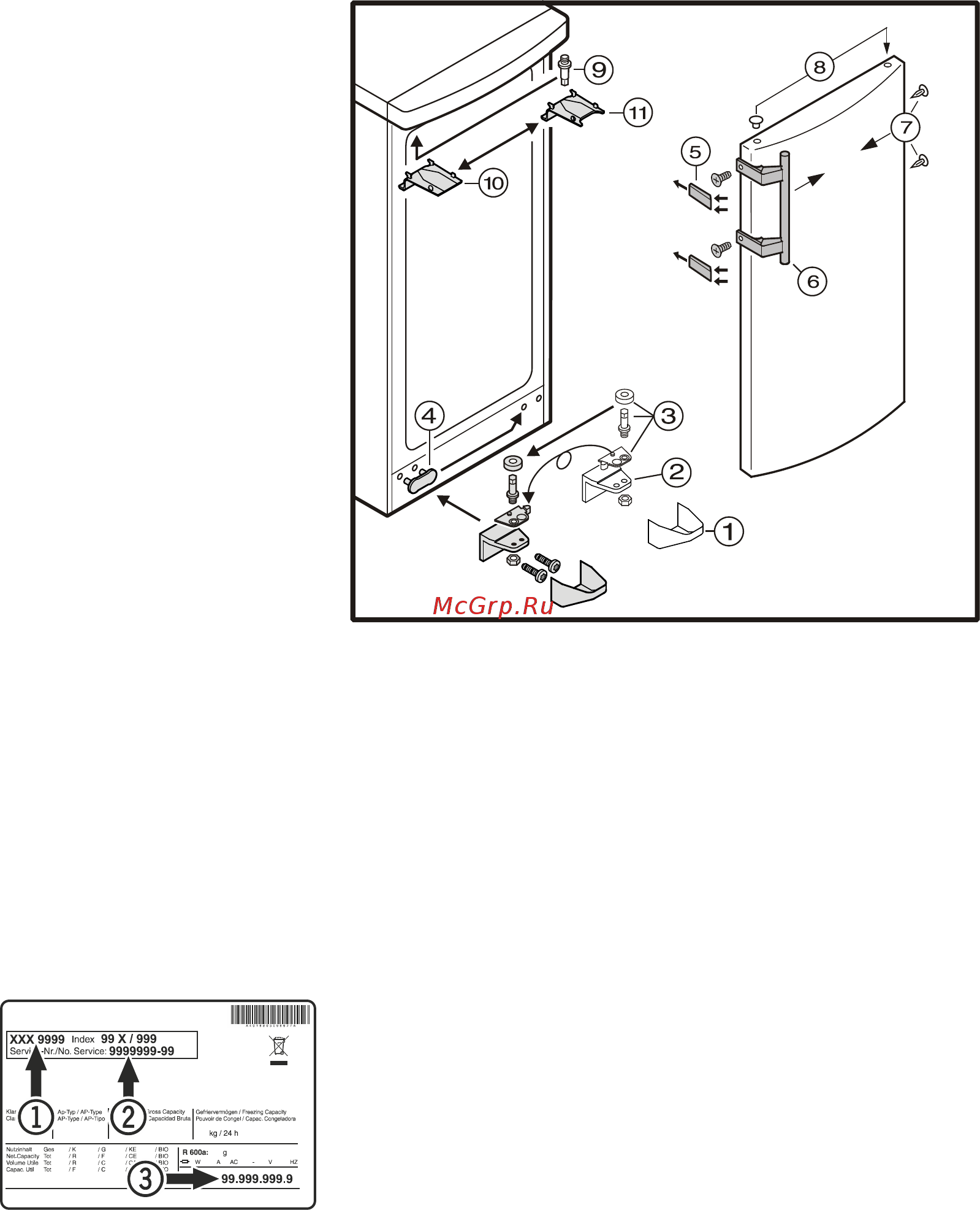 Liebherr G 5216 [5/5] Changing over door hinges