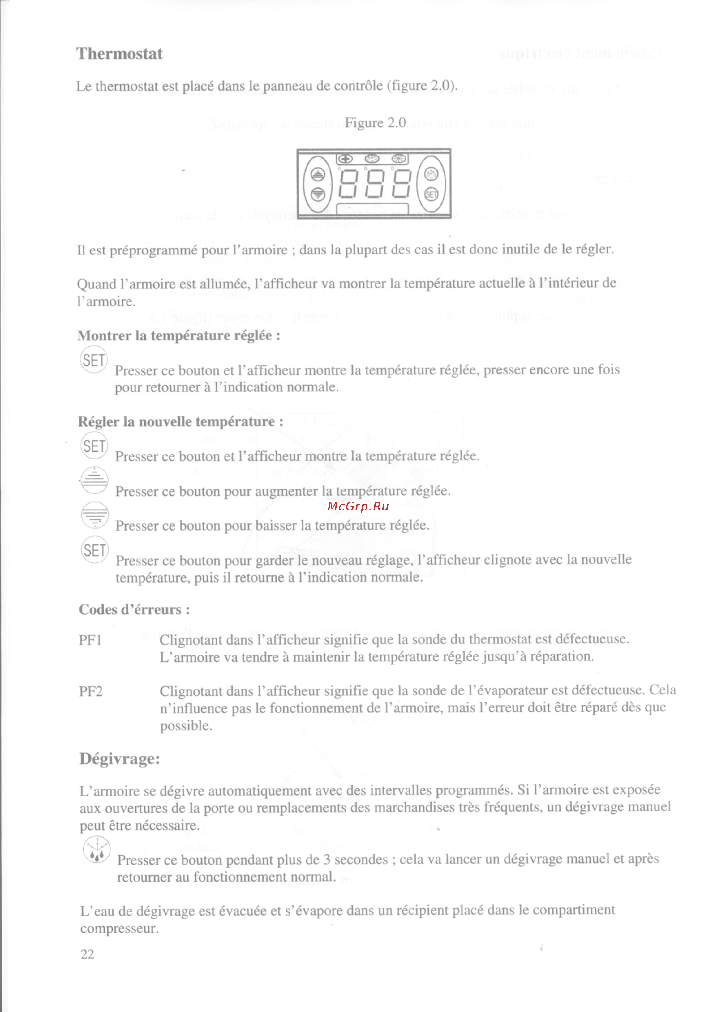 Gastrorag GN600 TNB [22/35] Dégivrage