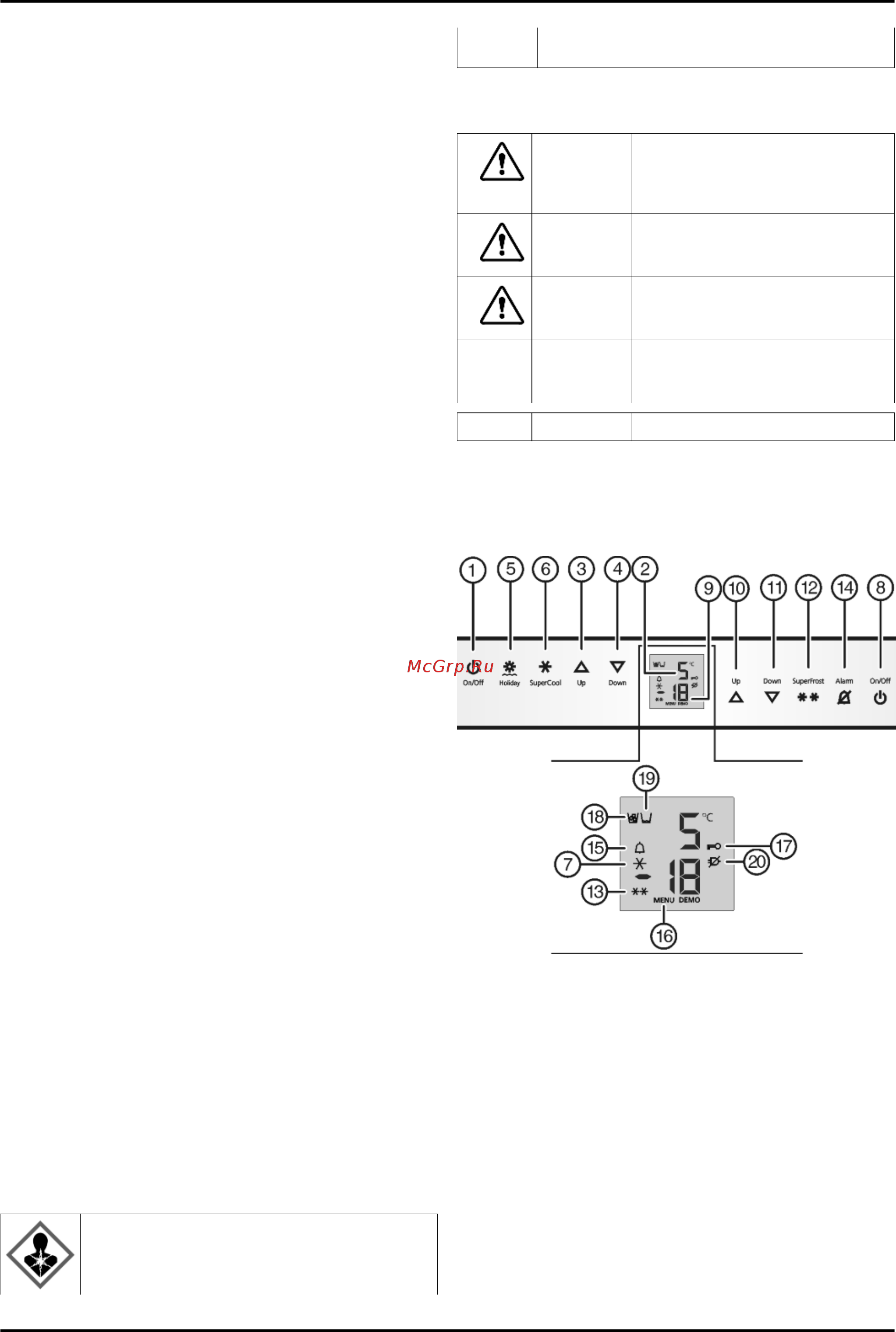 Liebherr ICBN 3376 [4/18] Avoid lasting skin contact with cold surfaces or refrigerated frozen food or take protective steps e g wear gloves do not consume ice cream water ice or ice cubes immediately...