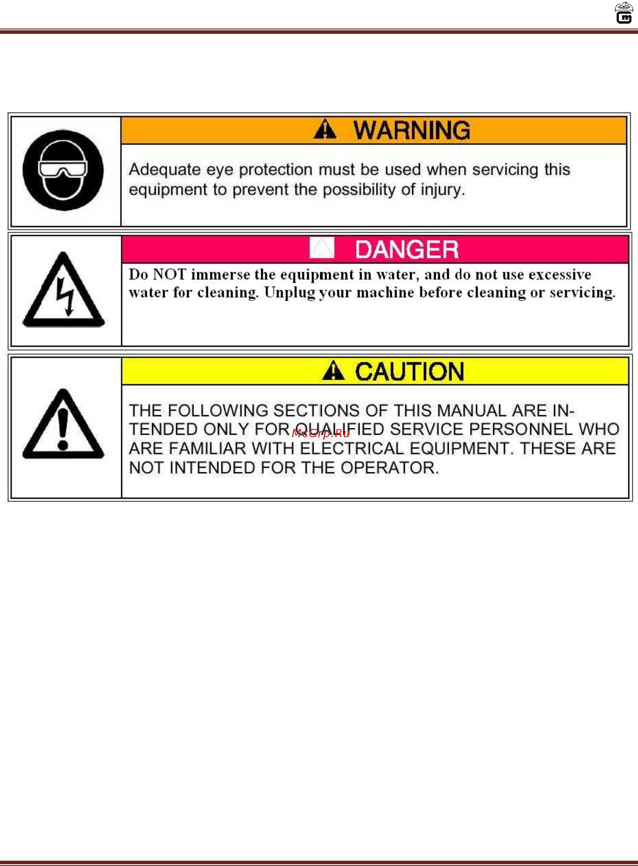 Gold Medal 5280MX [7/15] Maintenance instructions