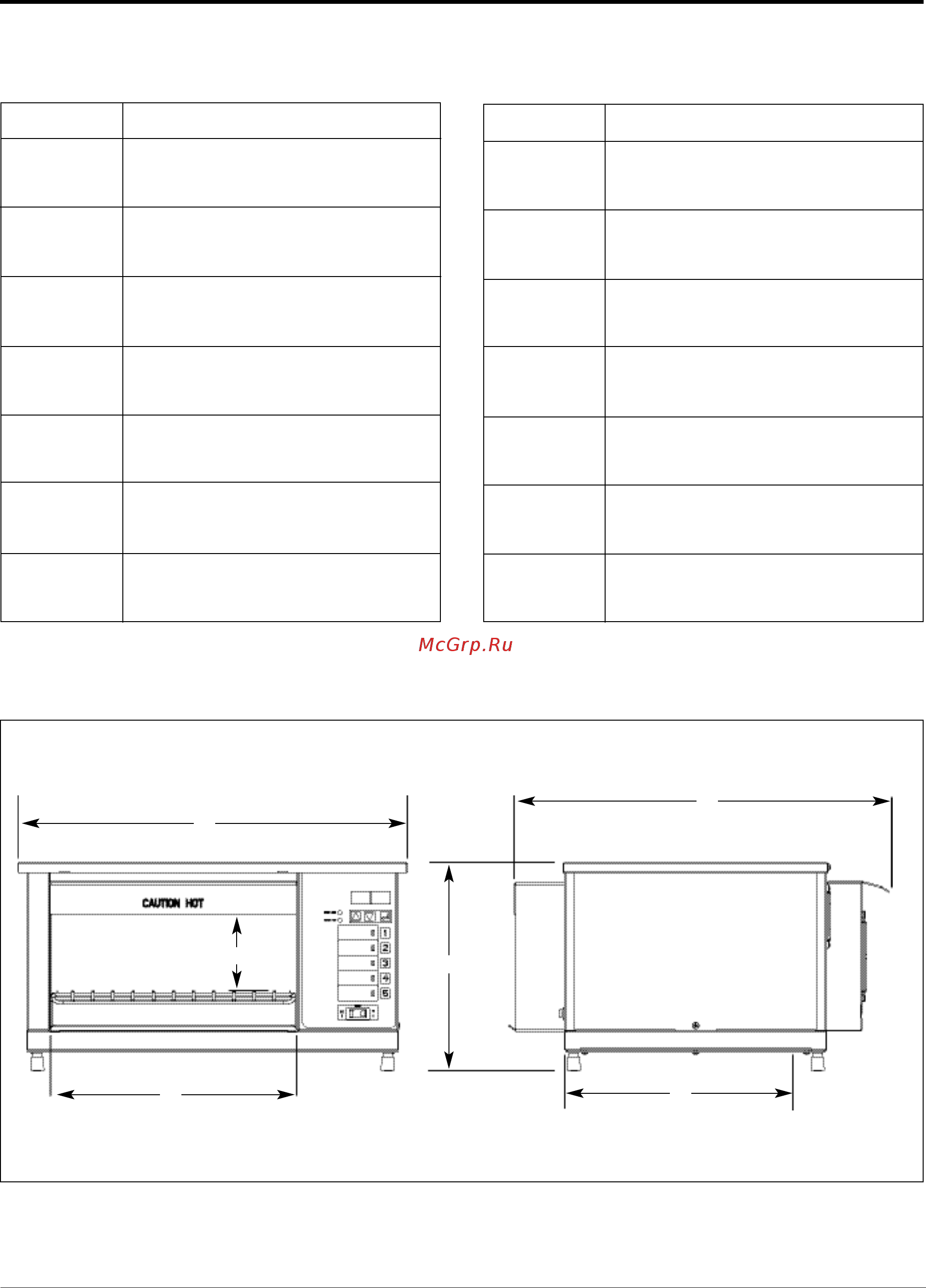 Hatco TF-2005 [7/20] Specifications
