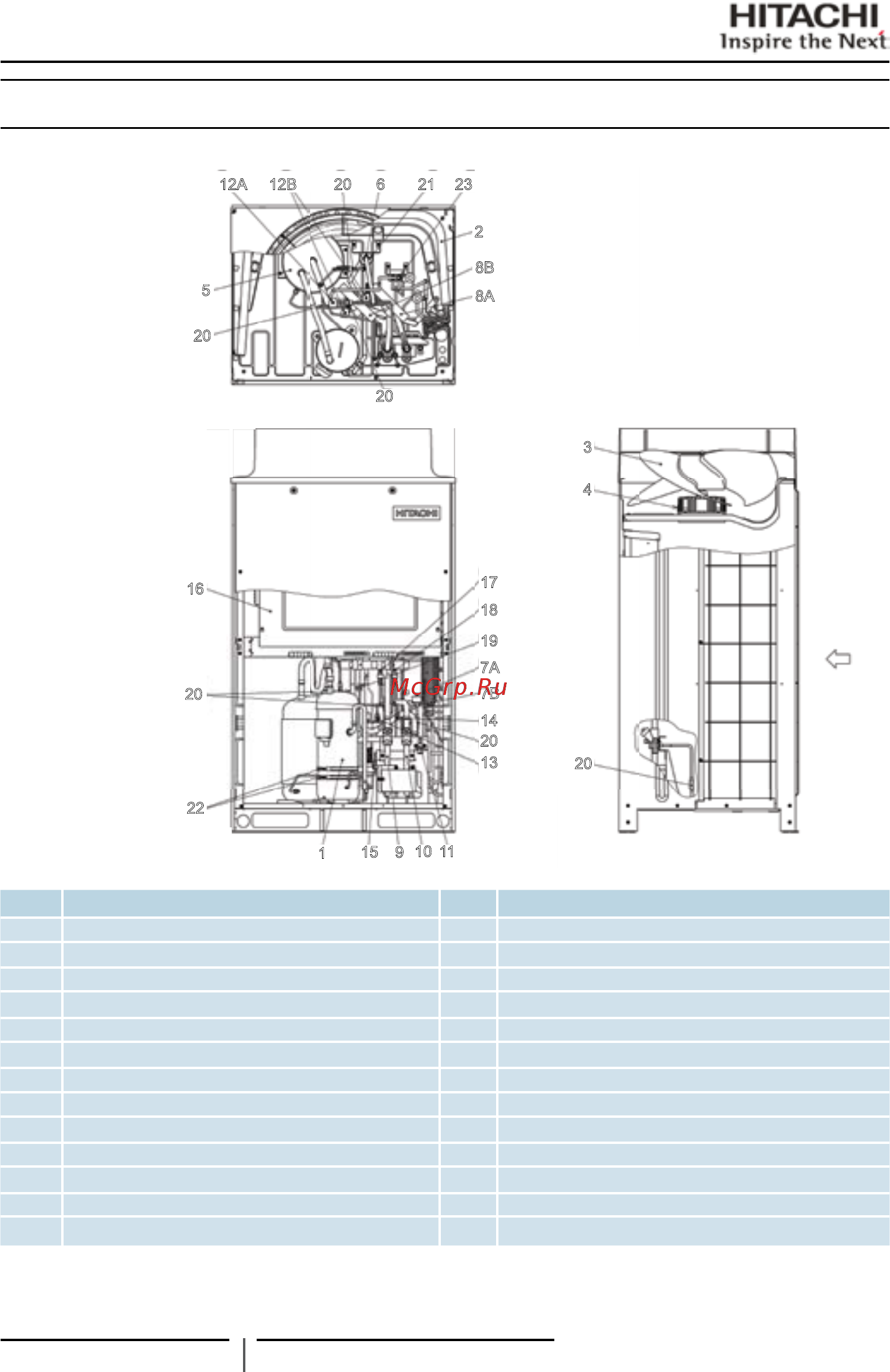 Hitachi RAS-30FSN1Q [18/72] Наименование деталей