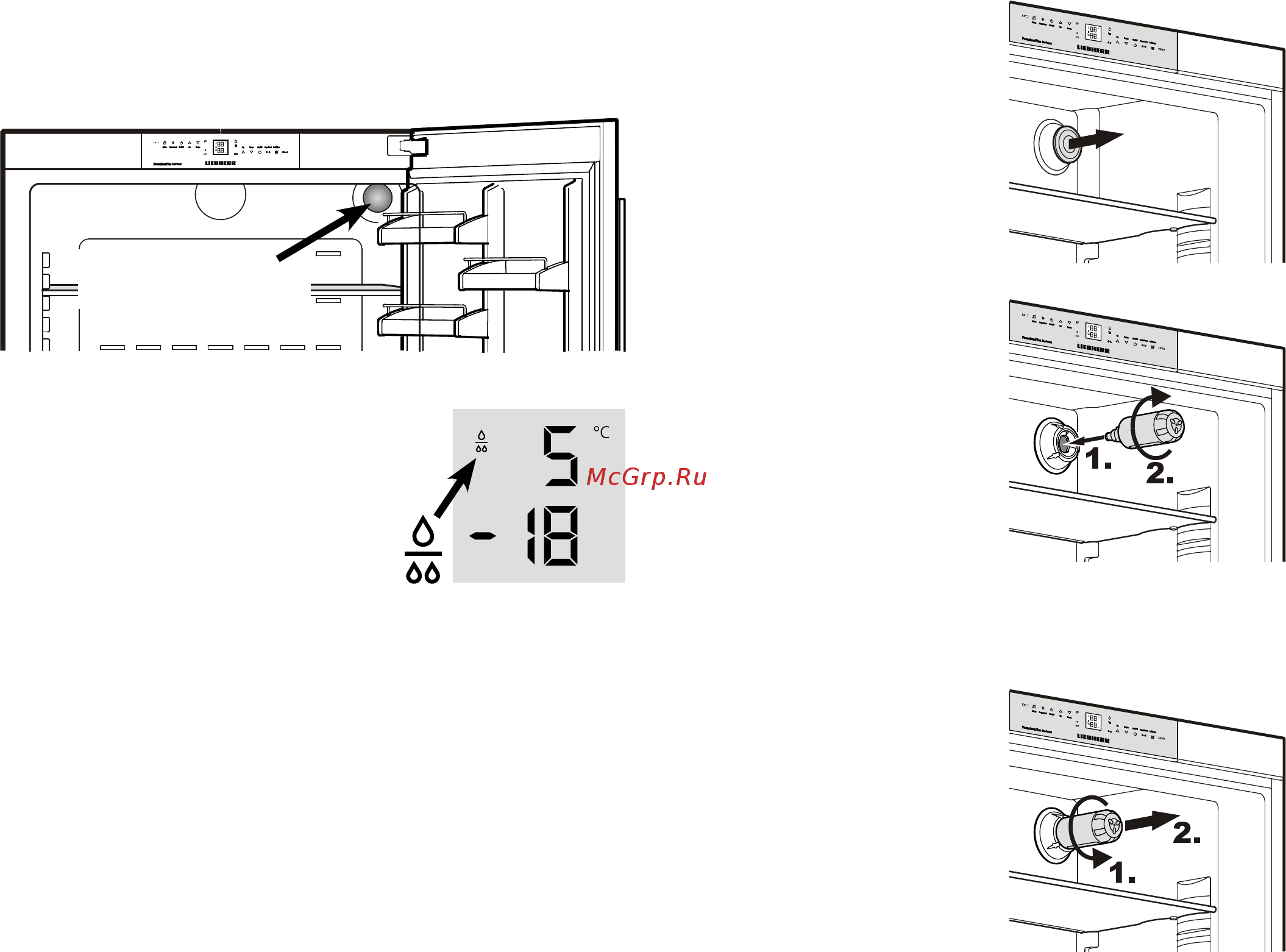 Liebherr ECN 6156 [4/12] Изъятие фильтра для воды