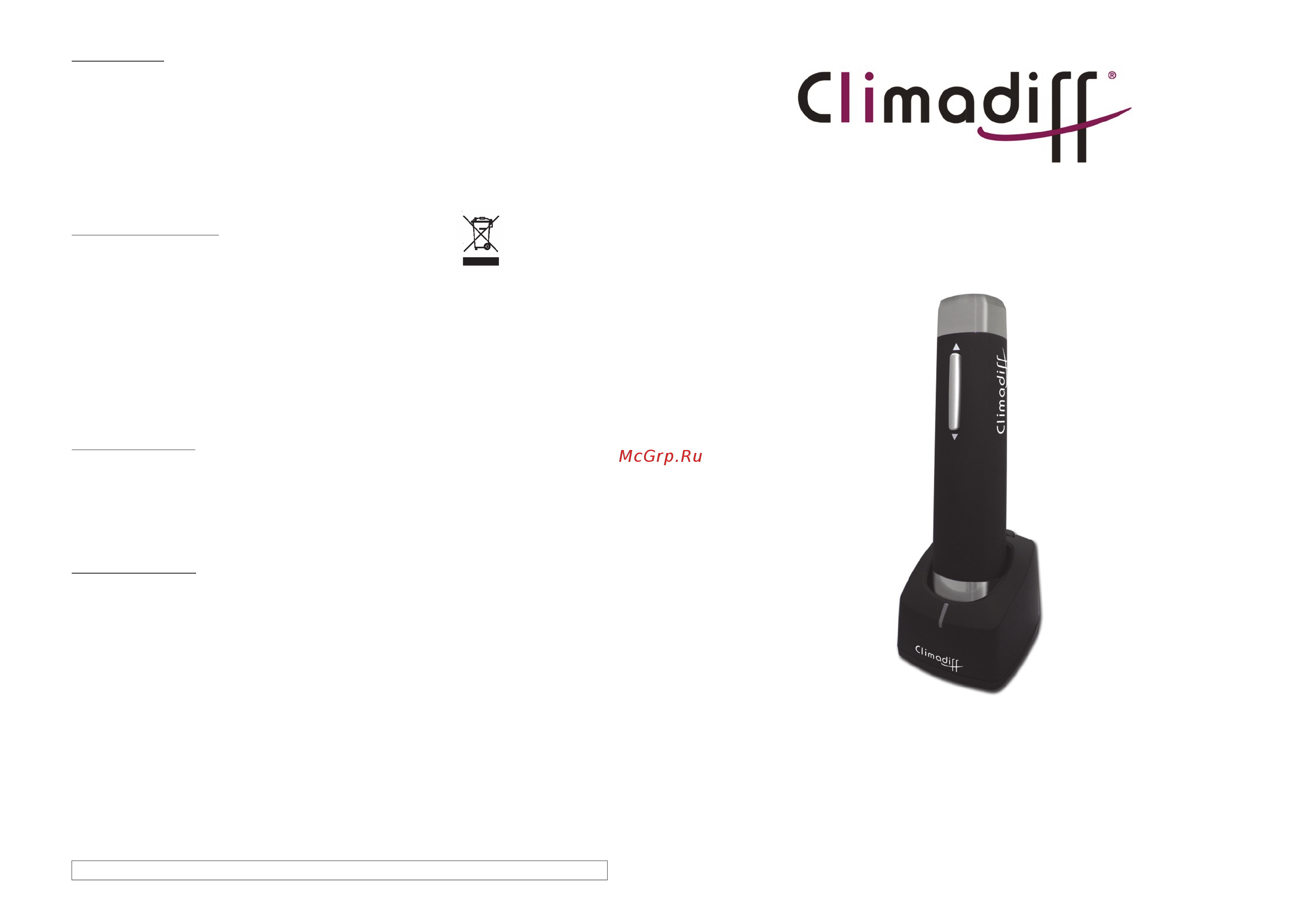 Climadiff TB5030 Инструкция по эксплуатации онлайн