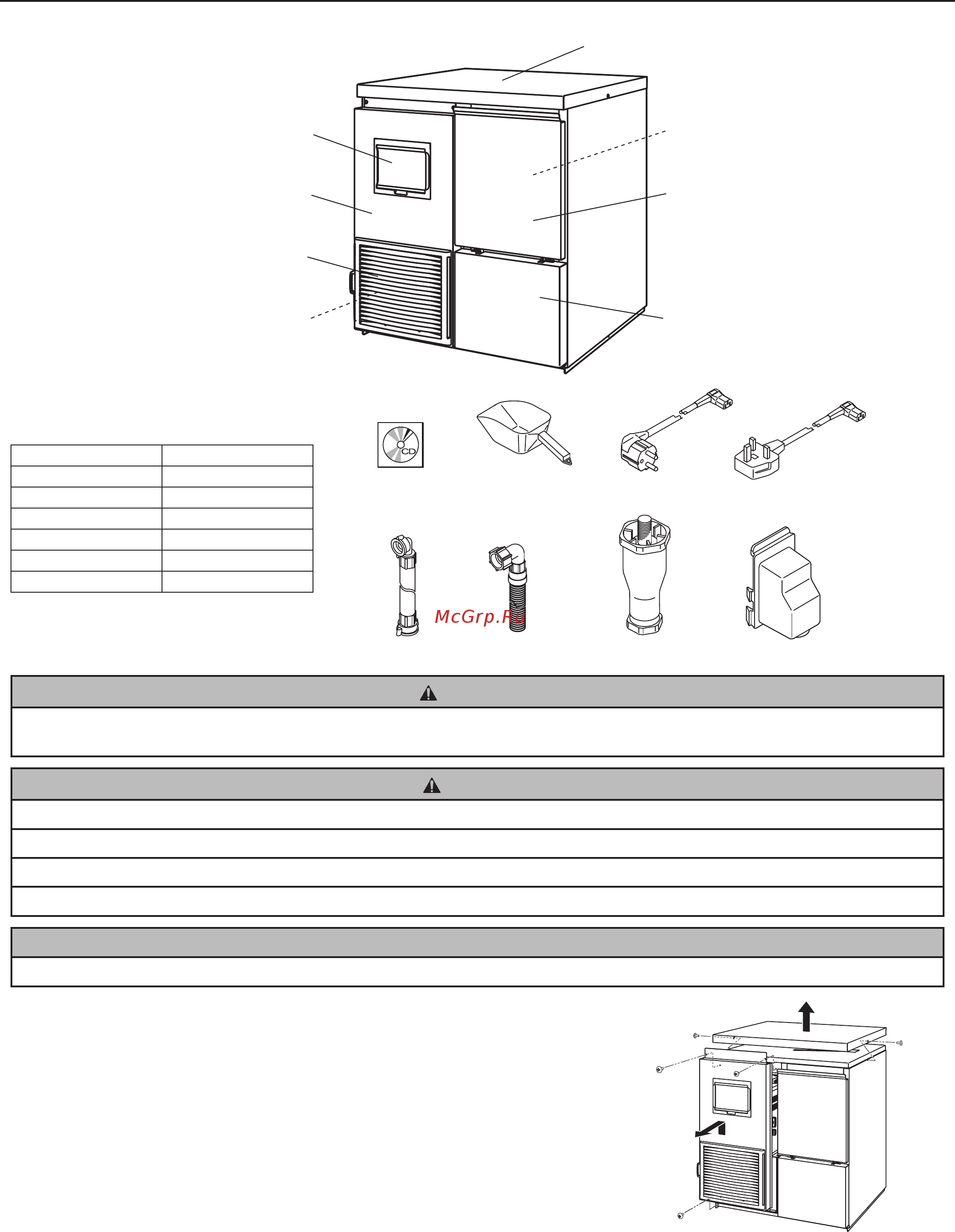 Hoshizaki FM-80KE-N [4/41] When handling the carton or the unpacked unit work in pair to prevent injury