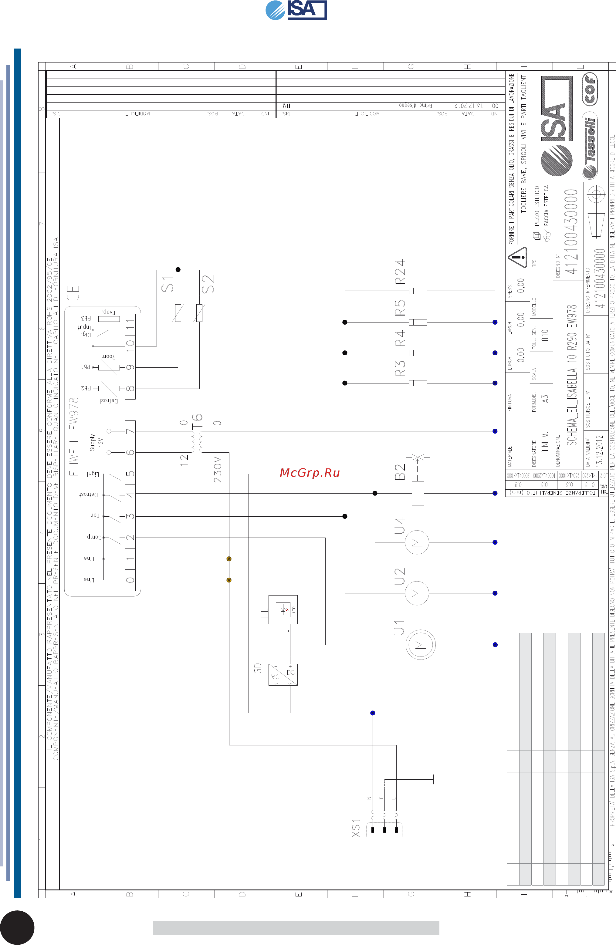 ISA Isabella 10 A LX [37/42] Attachment 6 wiring diagram 412100430000