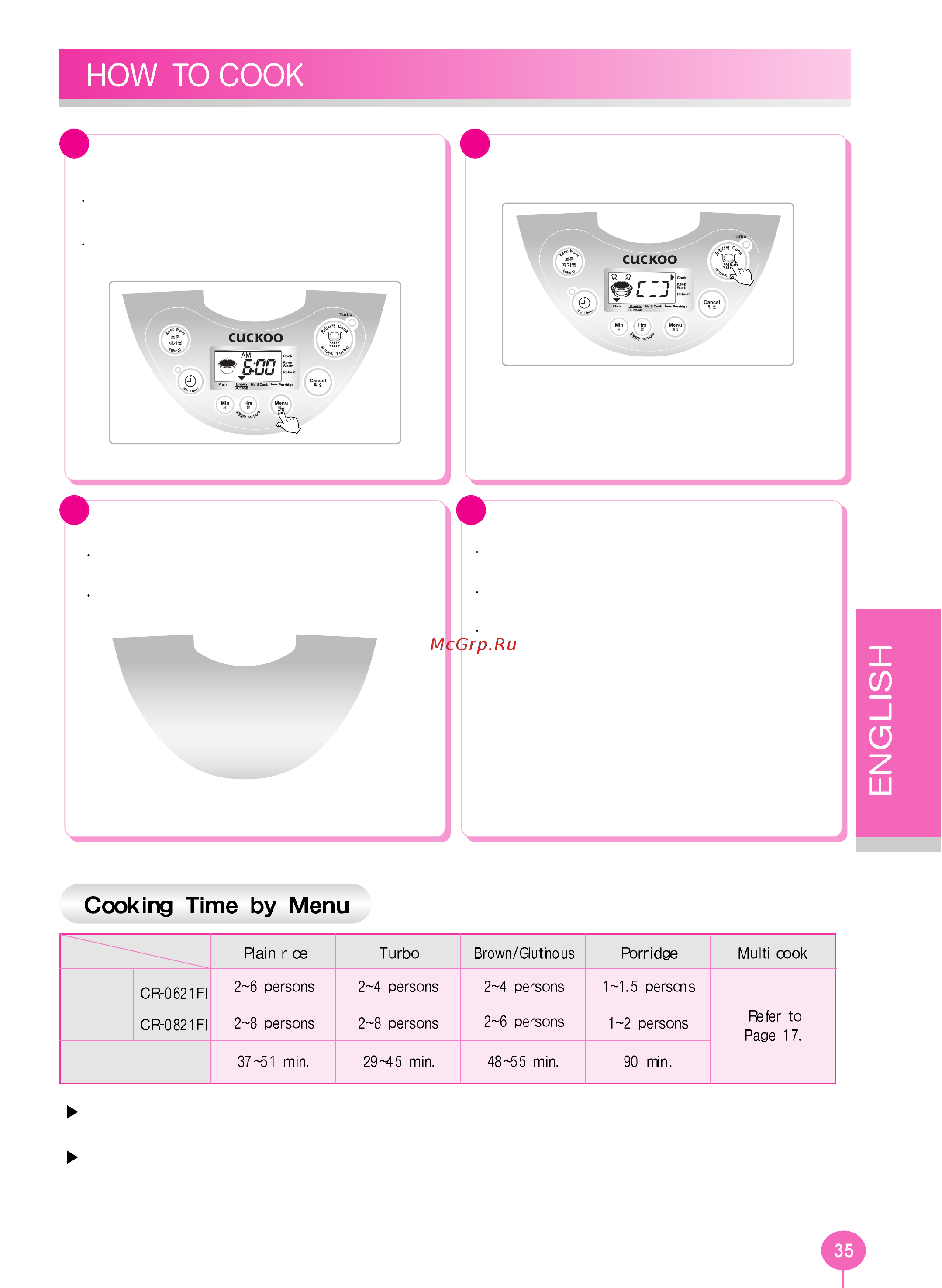 Cuckoo СR-0821FI [35/52] Completion of cooking