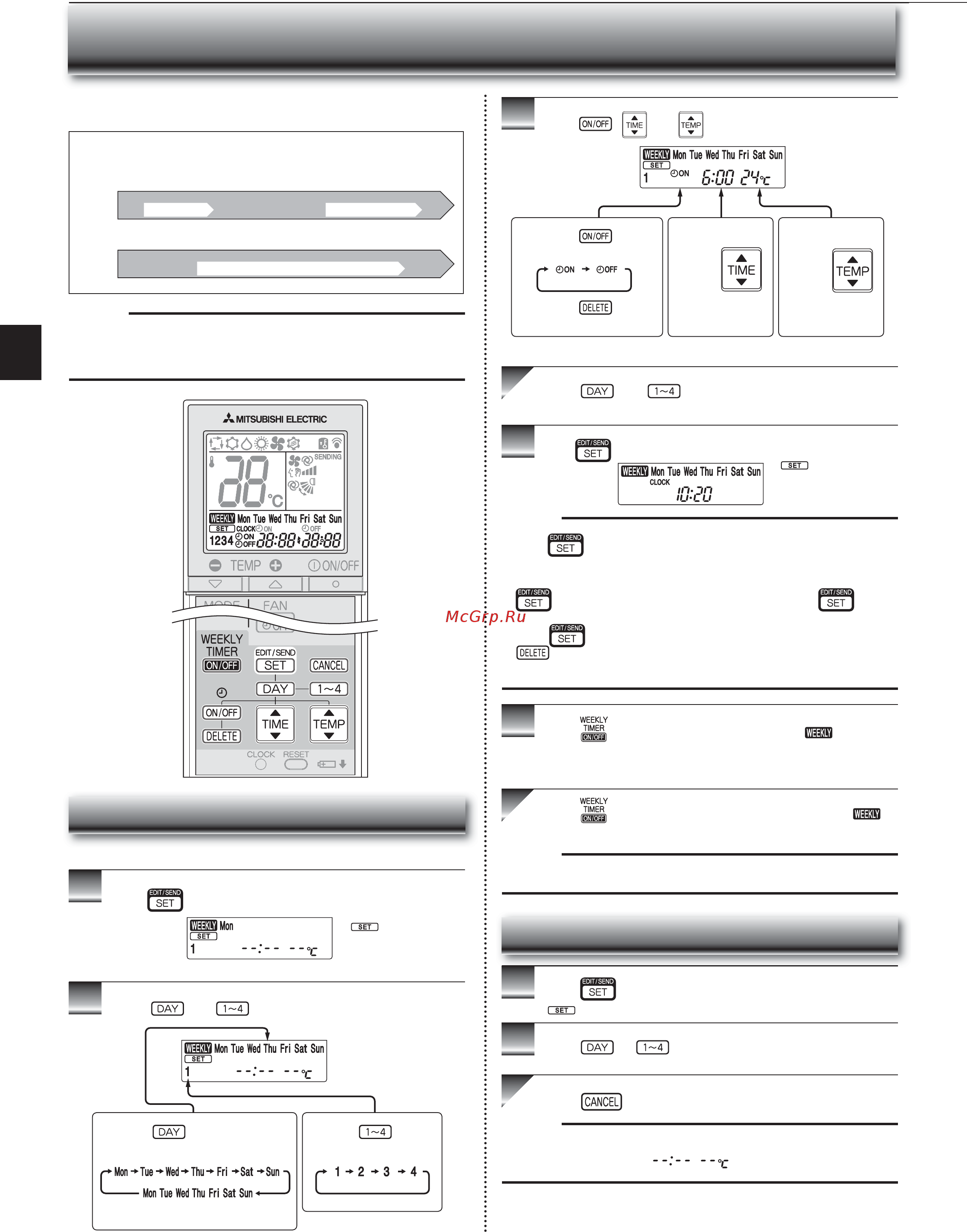 Mitsubishi Electric MSZ-EF25VES / MUZ-EF25VE [8/23] Eekly timer operation