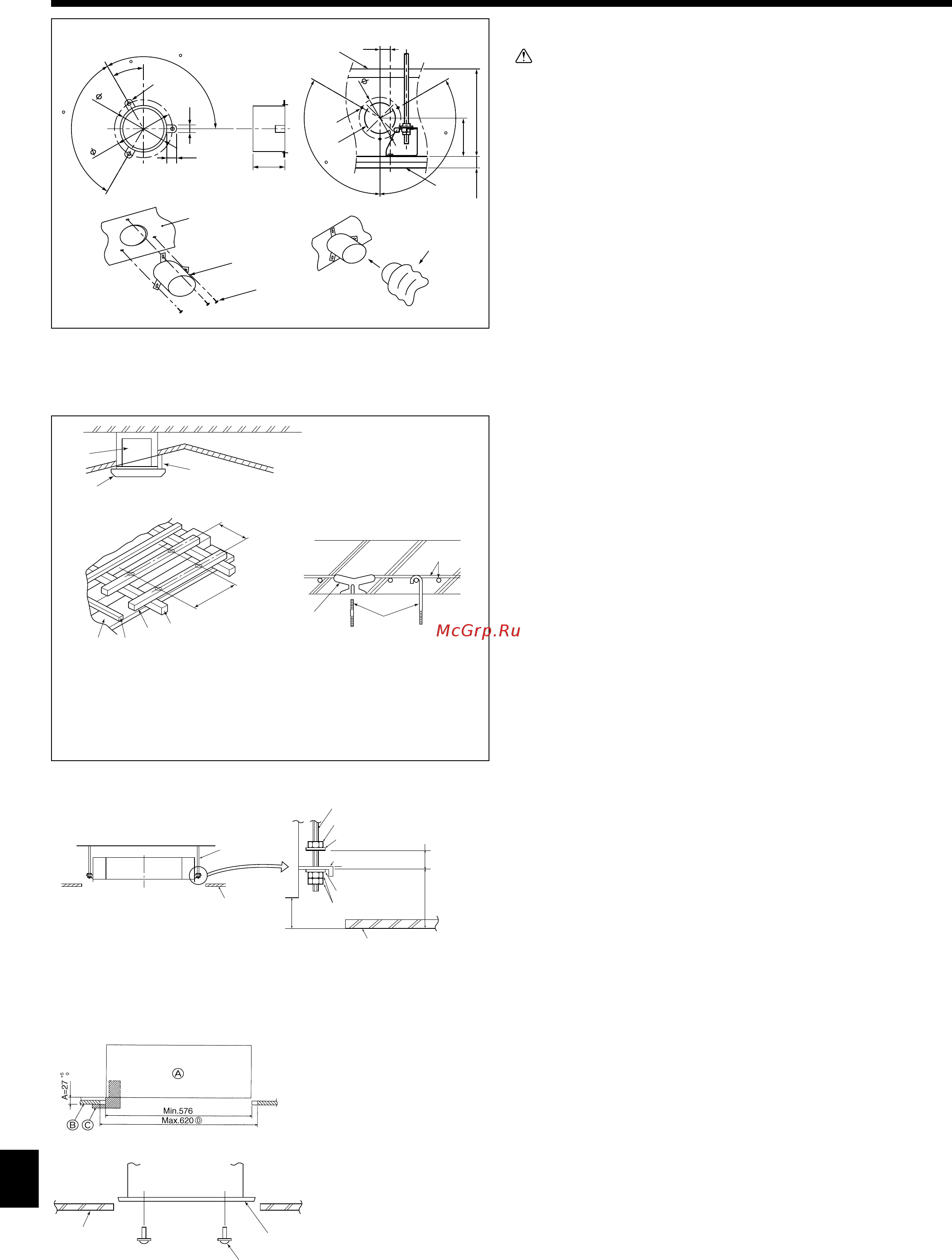 Mitsubishi Electric SLZ-KA25VA + декор. панель SLP-2ALW [18/32] Деревянныеконструкции вкачествеукрепленияиспользуйтеанкерныебалки одноэтажныедома илибалки перекрытия двухэтажныедома деревянныебалкидляподвешиваниякондиционерадолжныбытьпрочнымииих боковыестороныдолжныбытьдлинойнеменее6см еслибалкиразделяютсяне более чем90см ихбоковыестороныдолжныбытьдлинойнеменее9см еслибалки разделяютсярасстоянием180см размернавесныхболтовдолженбытьø10 3 8 болтынепоставляютсявместесприбором