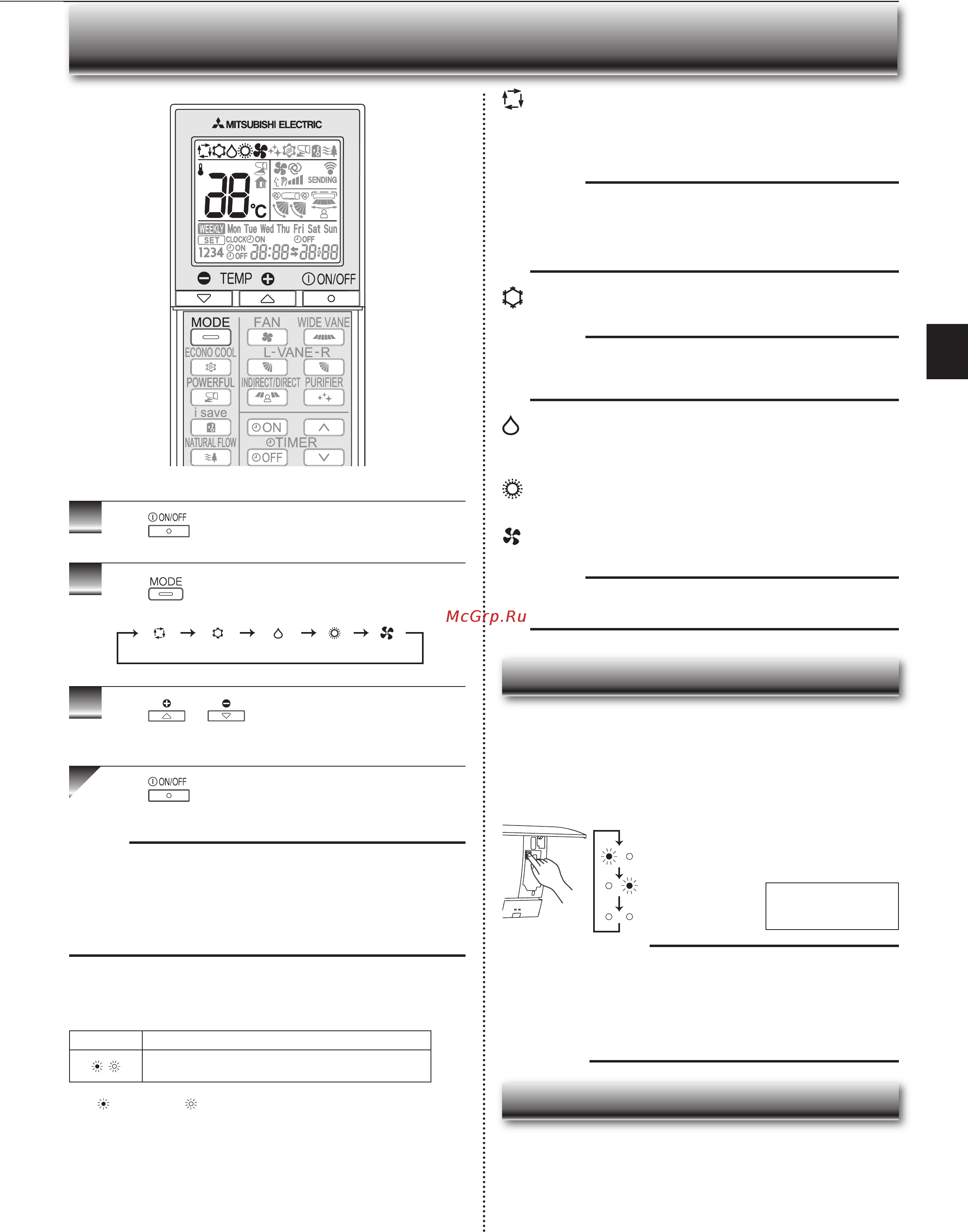 Mitsubishi Electric MSZ-FH50VE / MUZ-FH50VE [7/28] Electing operation modes