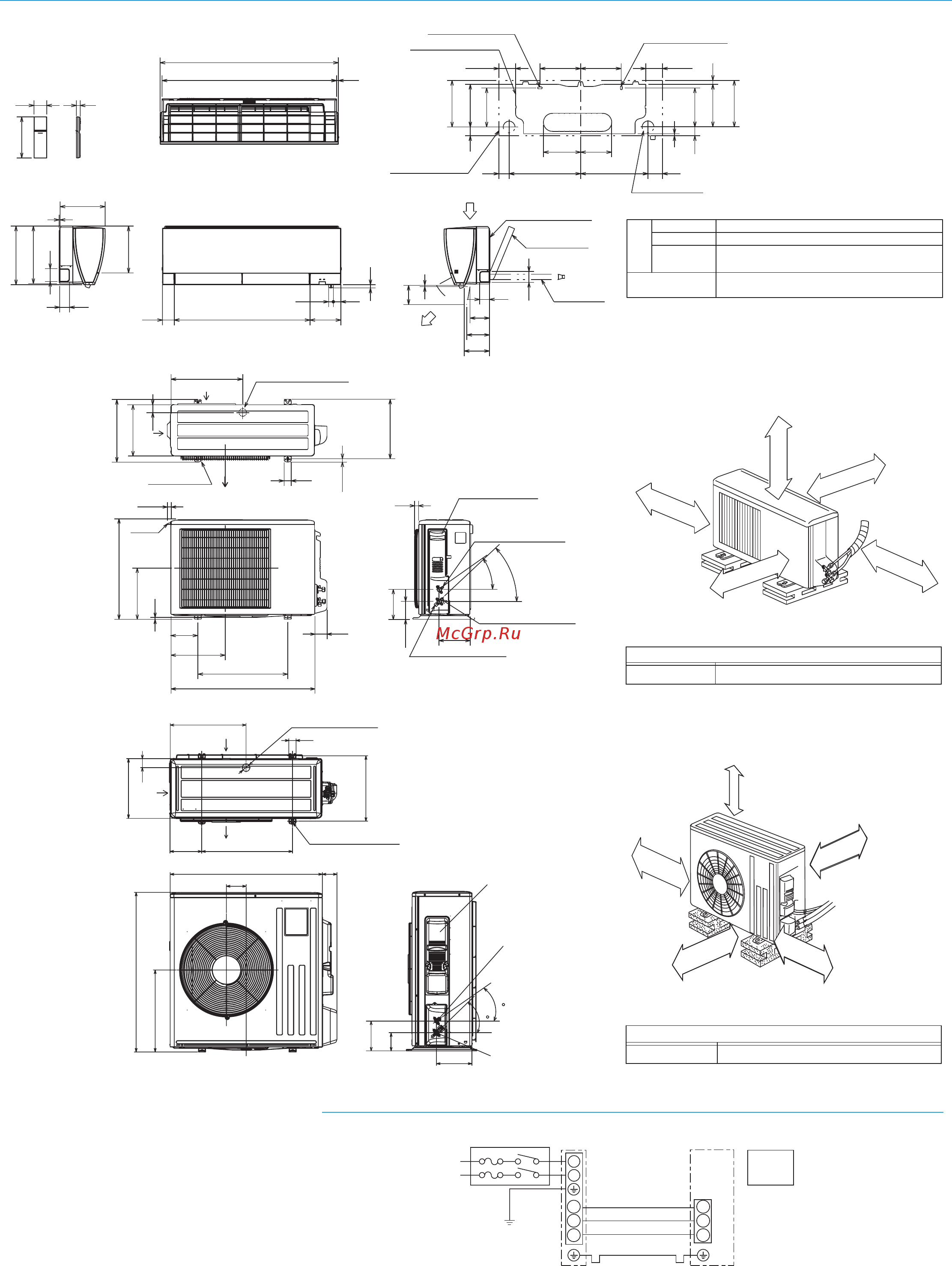 Mitsubishi Electric MSZ-FH50VE / MUZ-FH50VE [4/4] Размеры