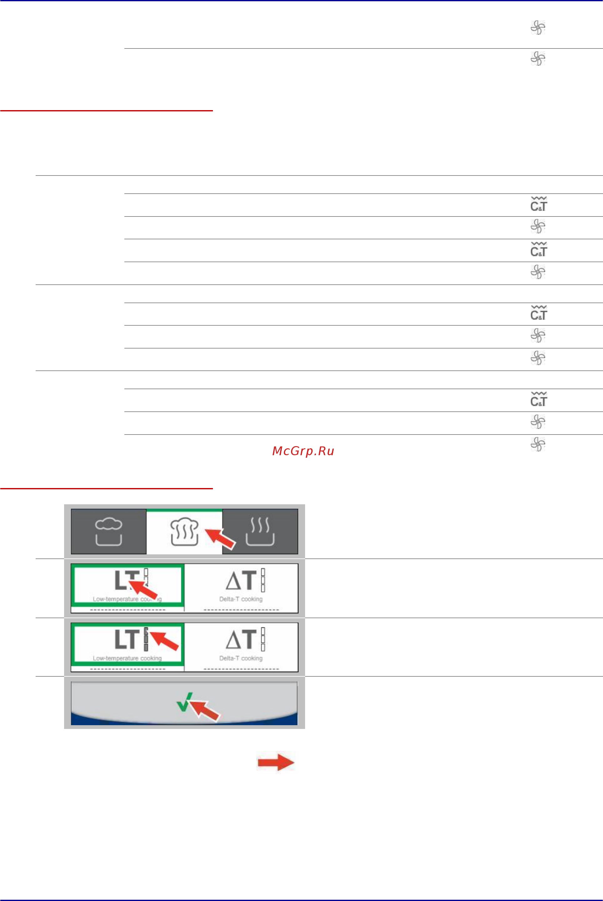 Convotherm 4 easyTouch 6.10 EB [38/92] Предустановленные параметры готовки горячий воздух