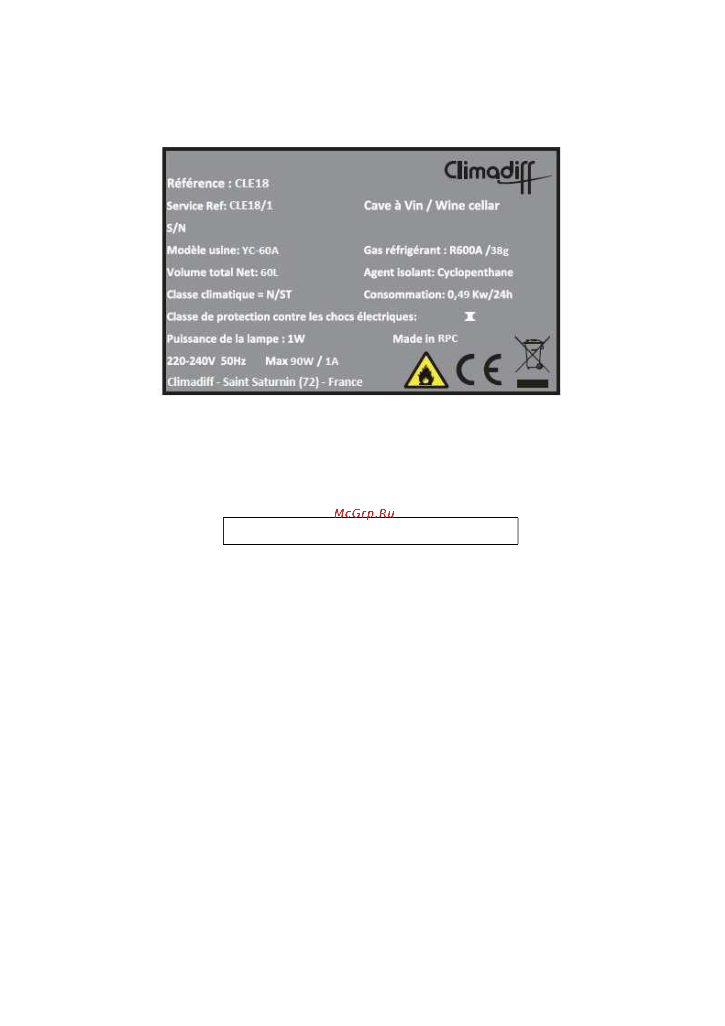 Climadiff CLE18 Инструкция по эксплуатации онлайн [3/15] 275357