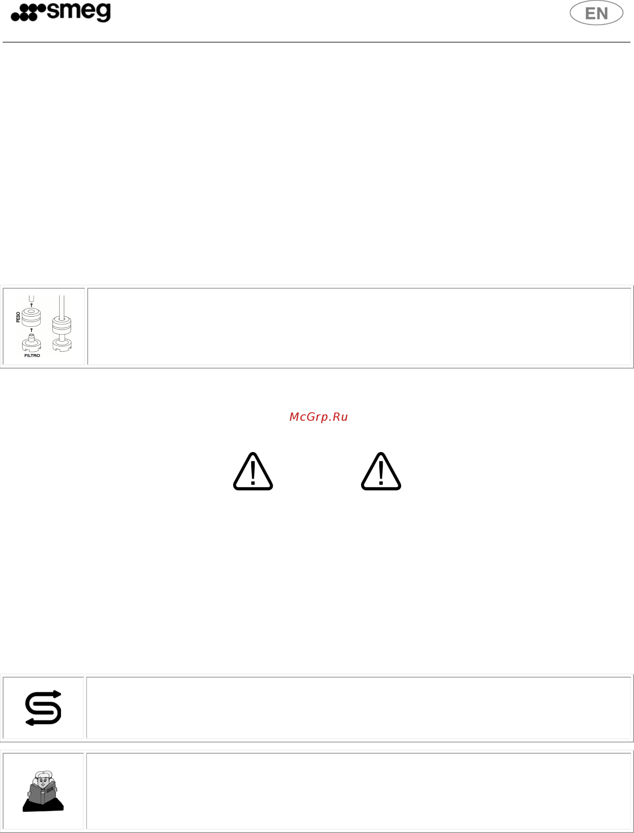 Smeg CW511MDA-2 [10/24] First start up