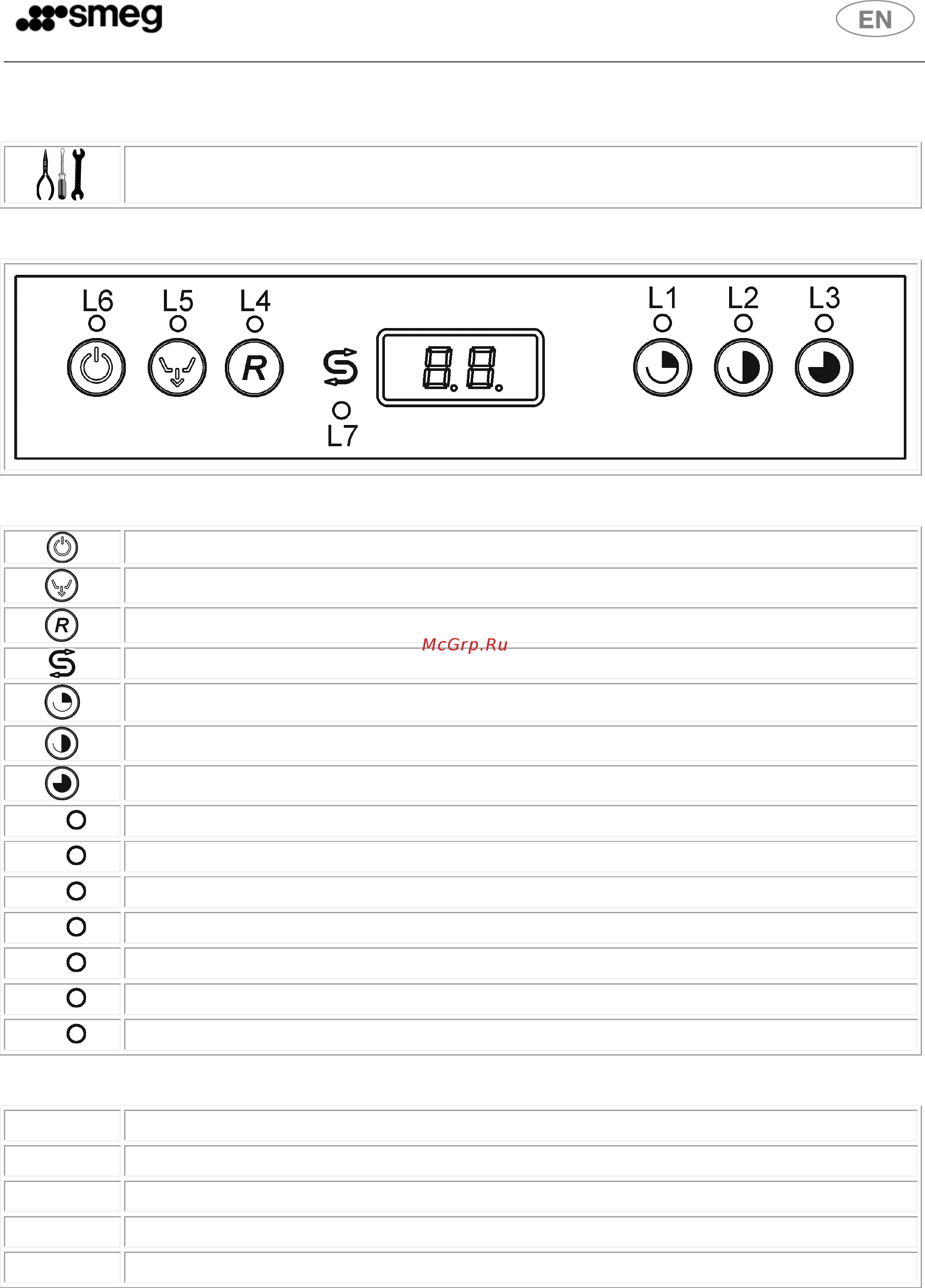 Smeg CW511MDA-2 [11/24] Set up authorised technical staff only