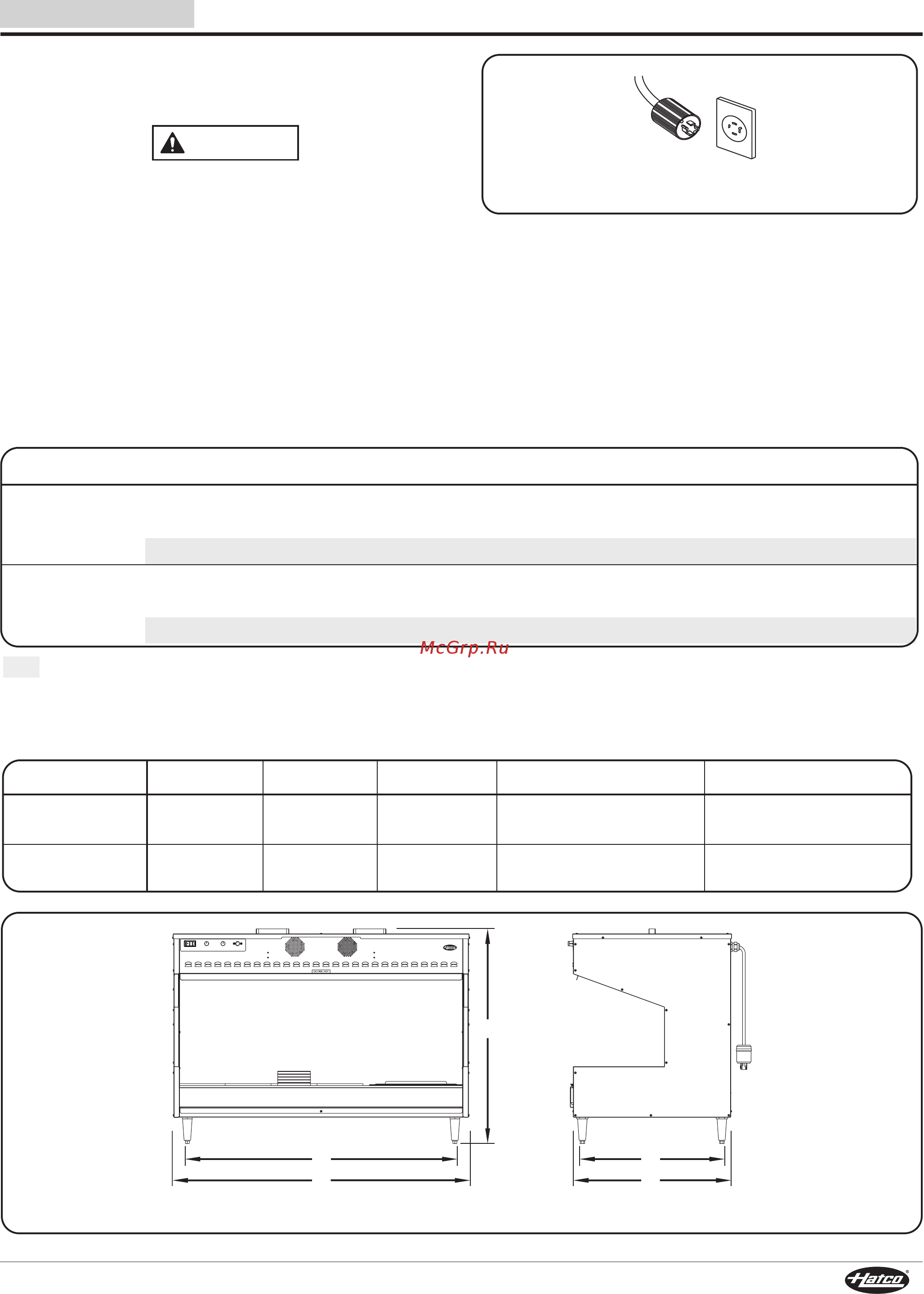 Hatco MPWS-36 [5/24] Specifications