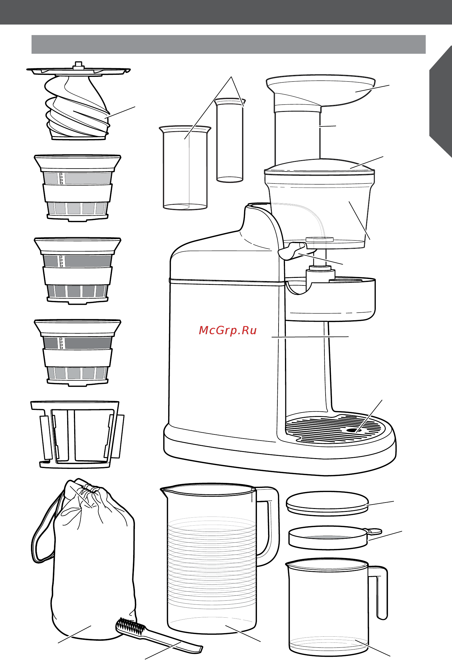 KitchenAid 5KVJ0111EAC кремовая [6/14] Части и их характеристики